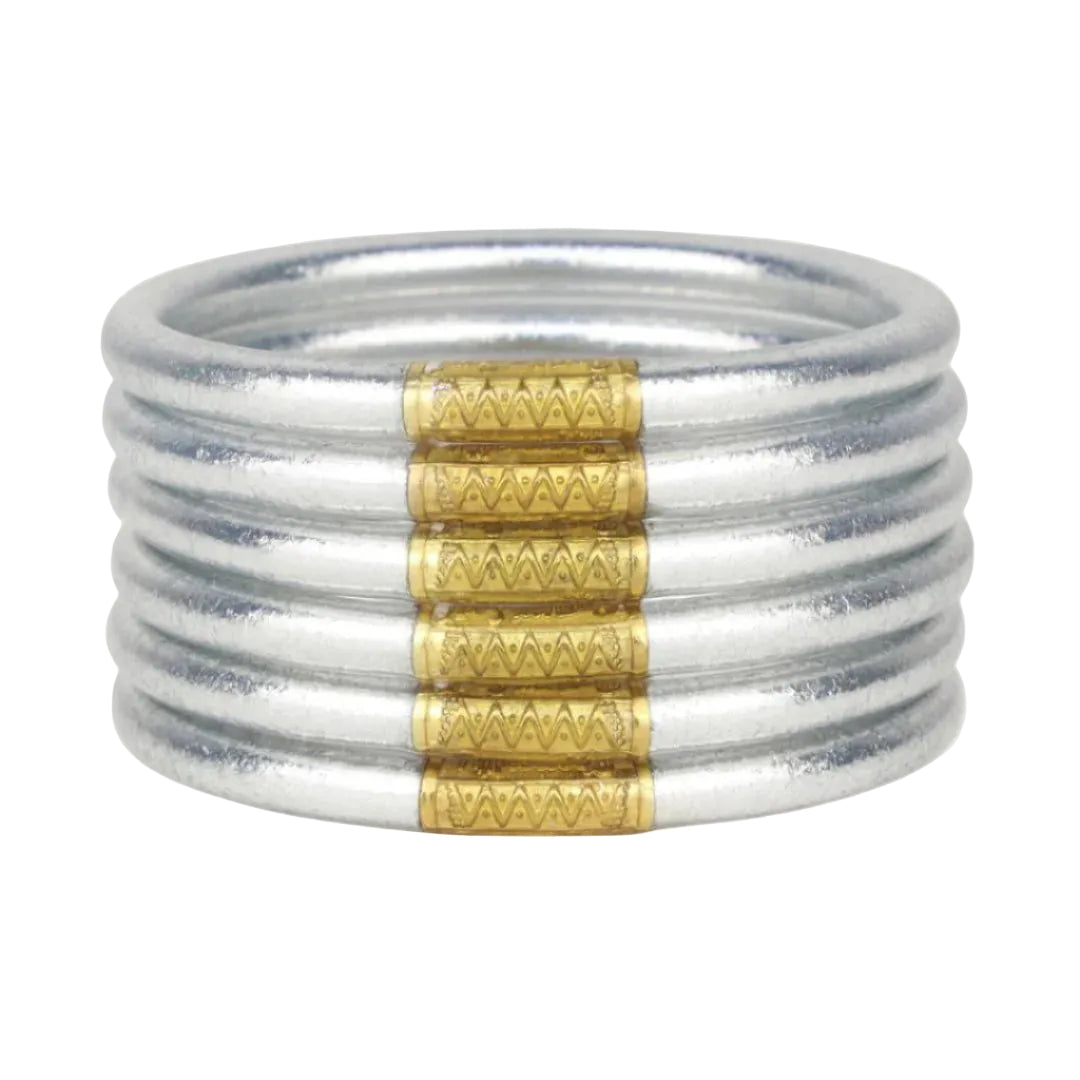 Silver - Bangle Bracelet Set