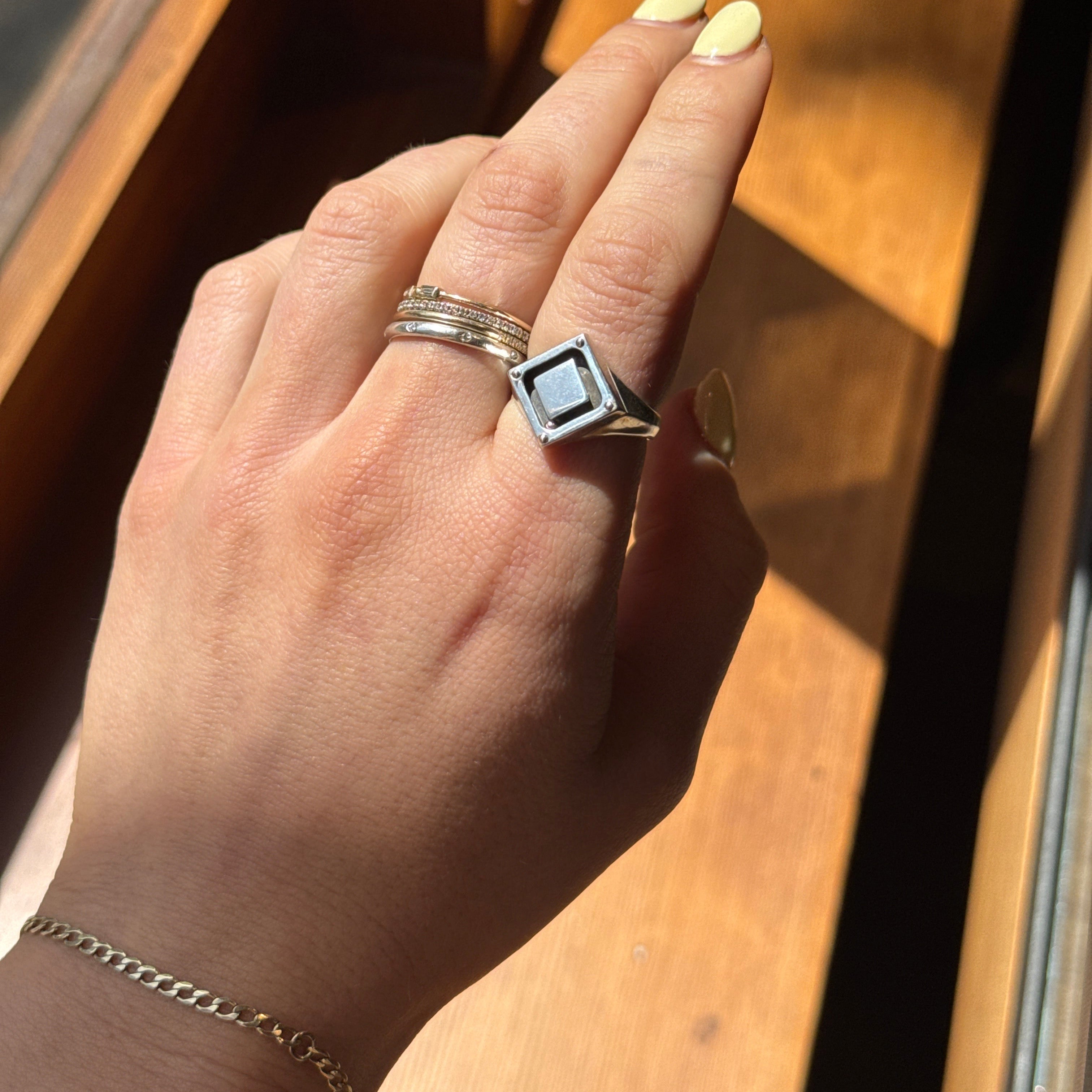 Rhombus Orbit Signet Ring