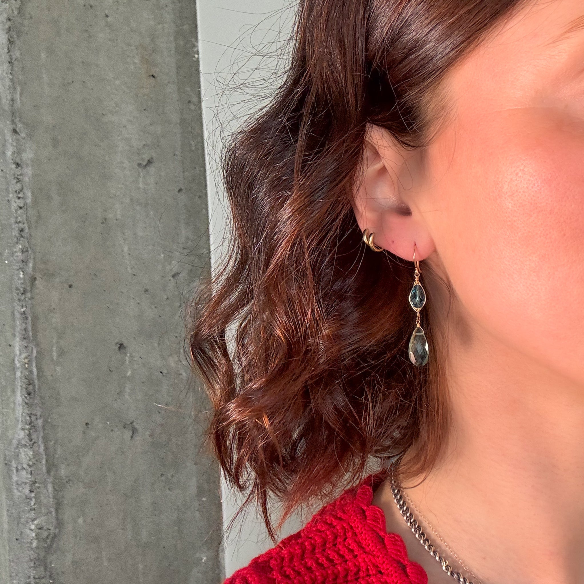 Aqua & Teal Quartz Earrings