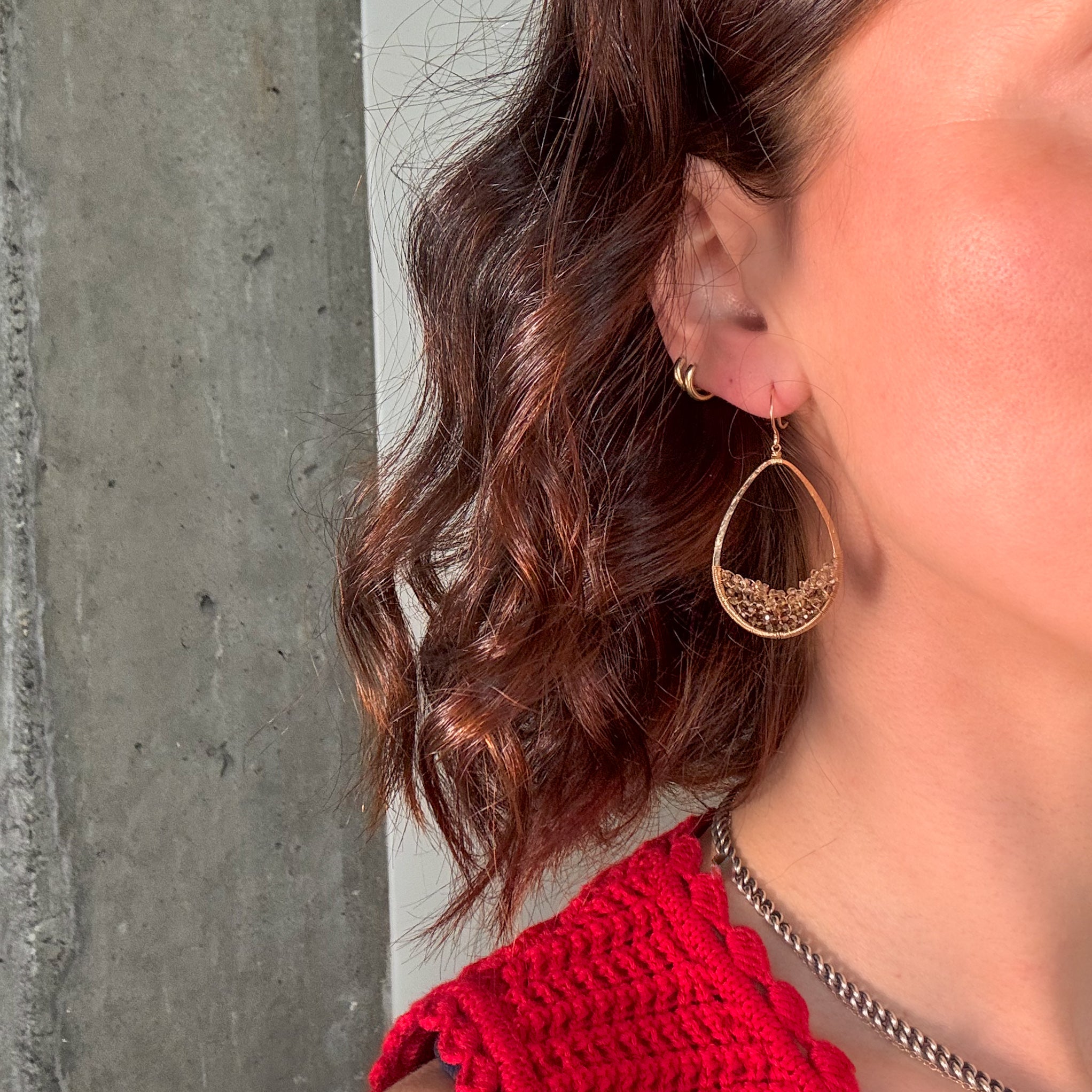 Encrusted Mosaic Teardrop Earrings