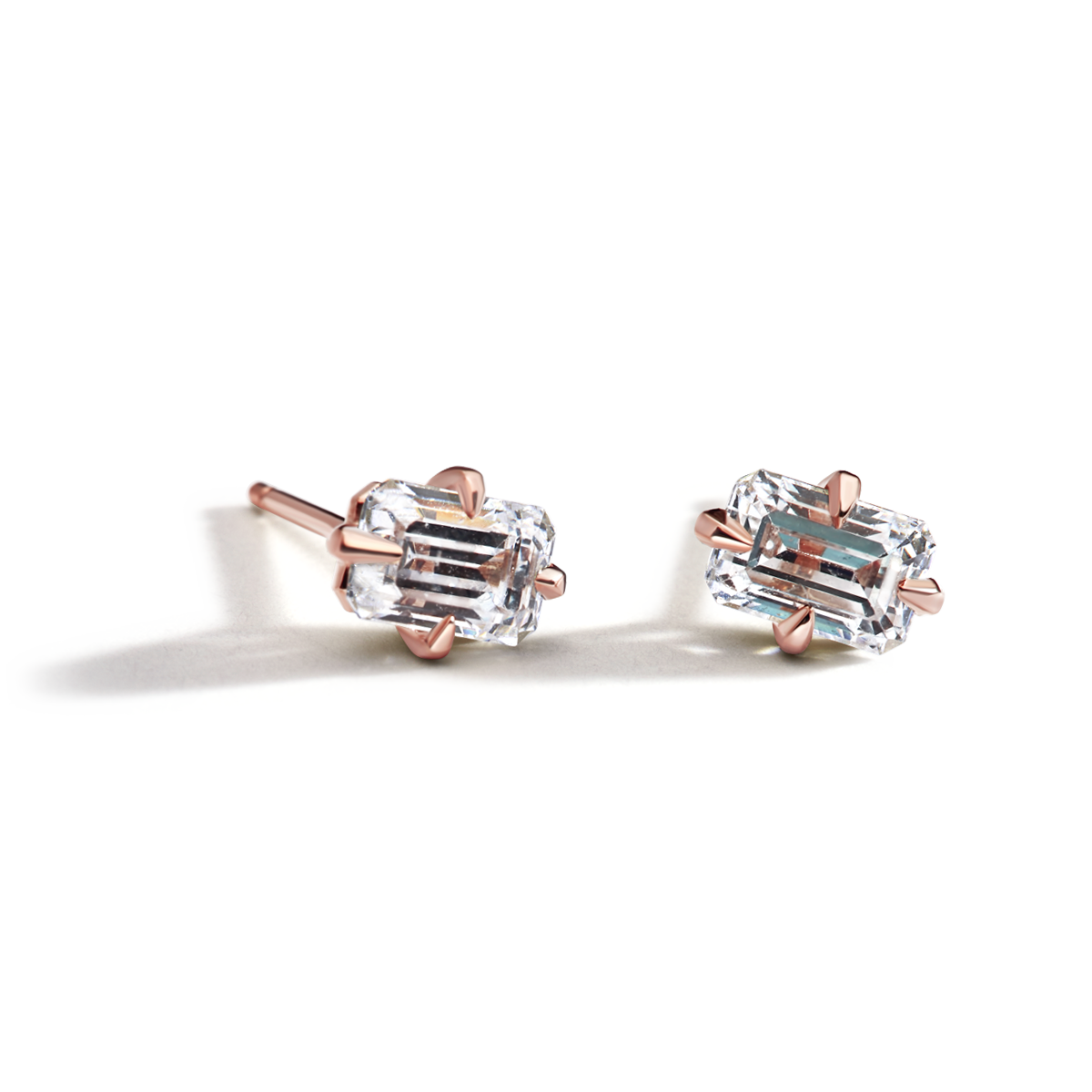 Emerald Diamond Stud Earrings