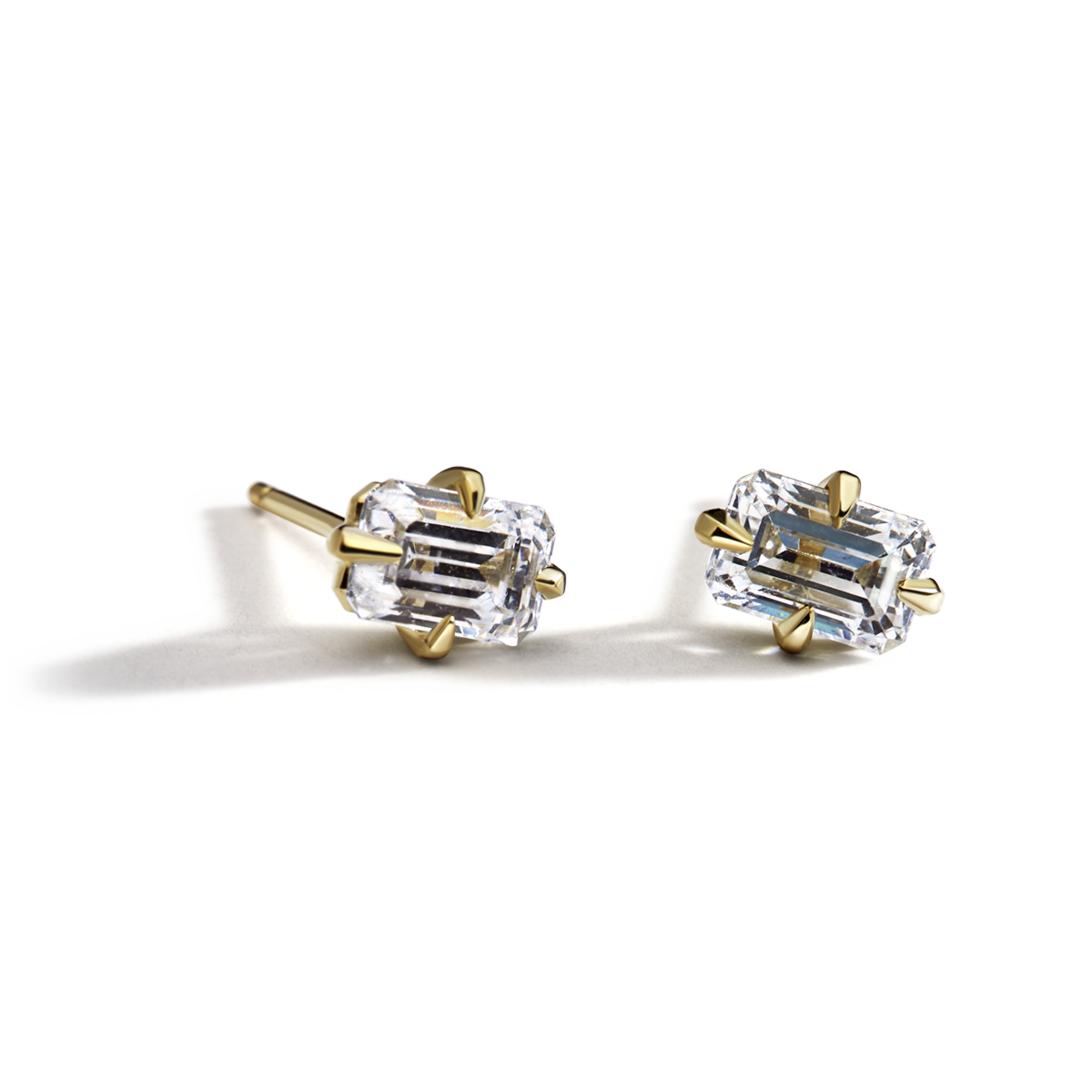 Emerald Diamond Stud Earrings