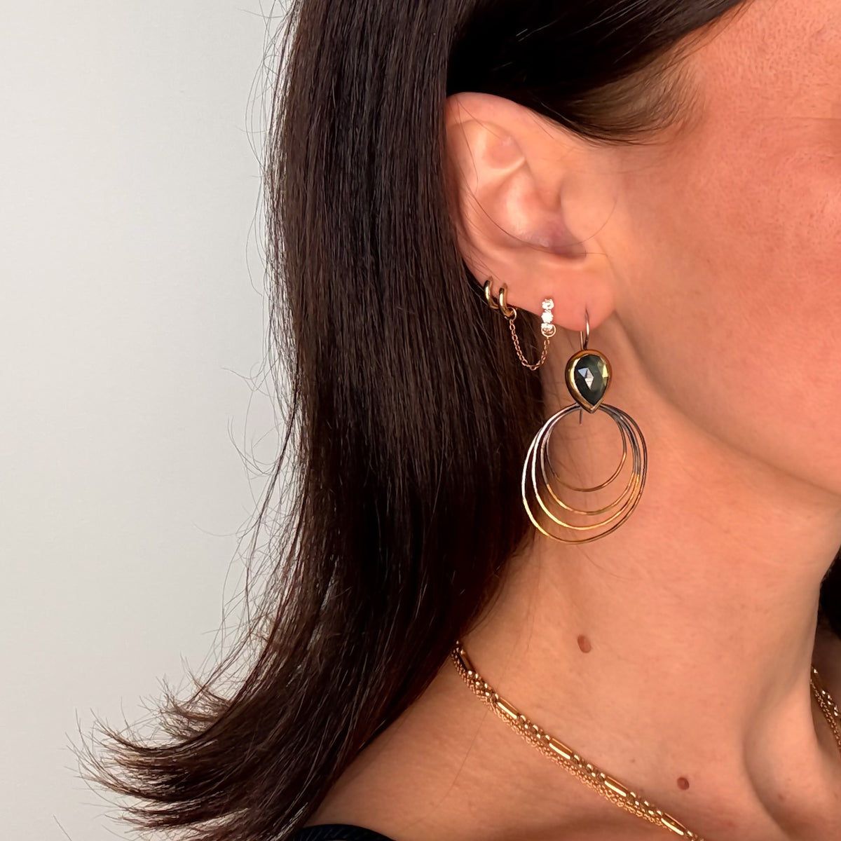 Labradorite Rip Rim Hook Earrings