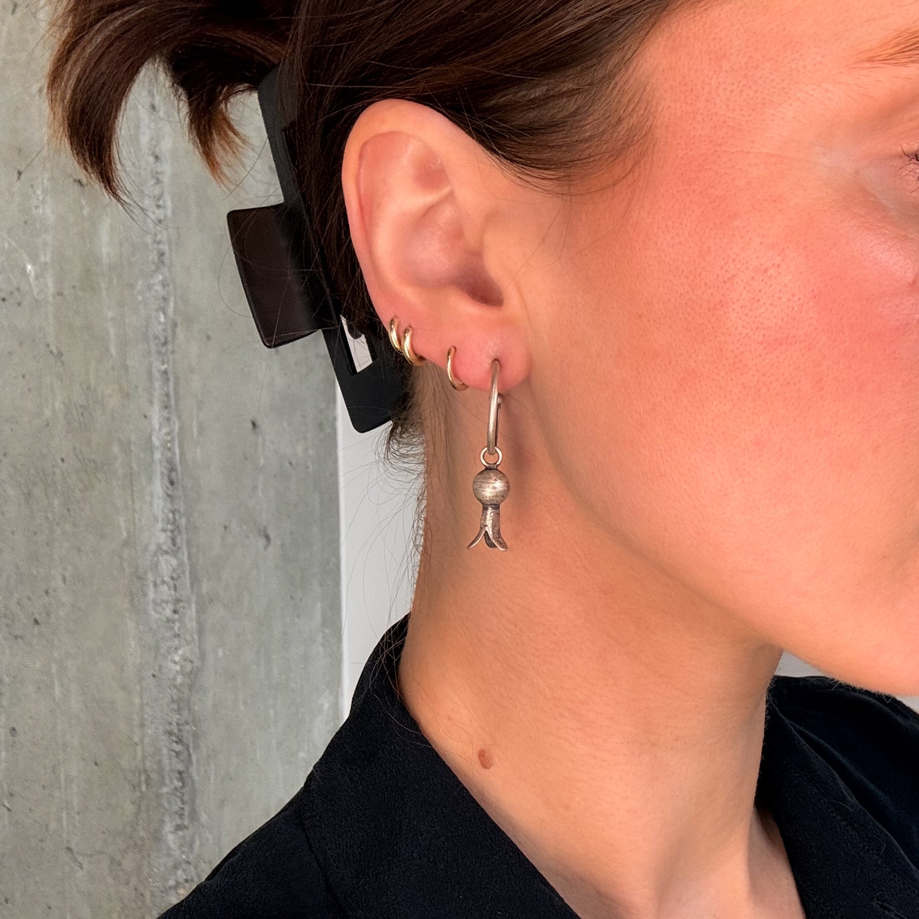Squash Blossom Hoop Earrings