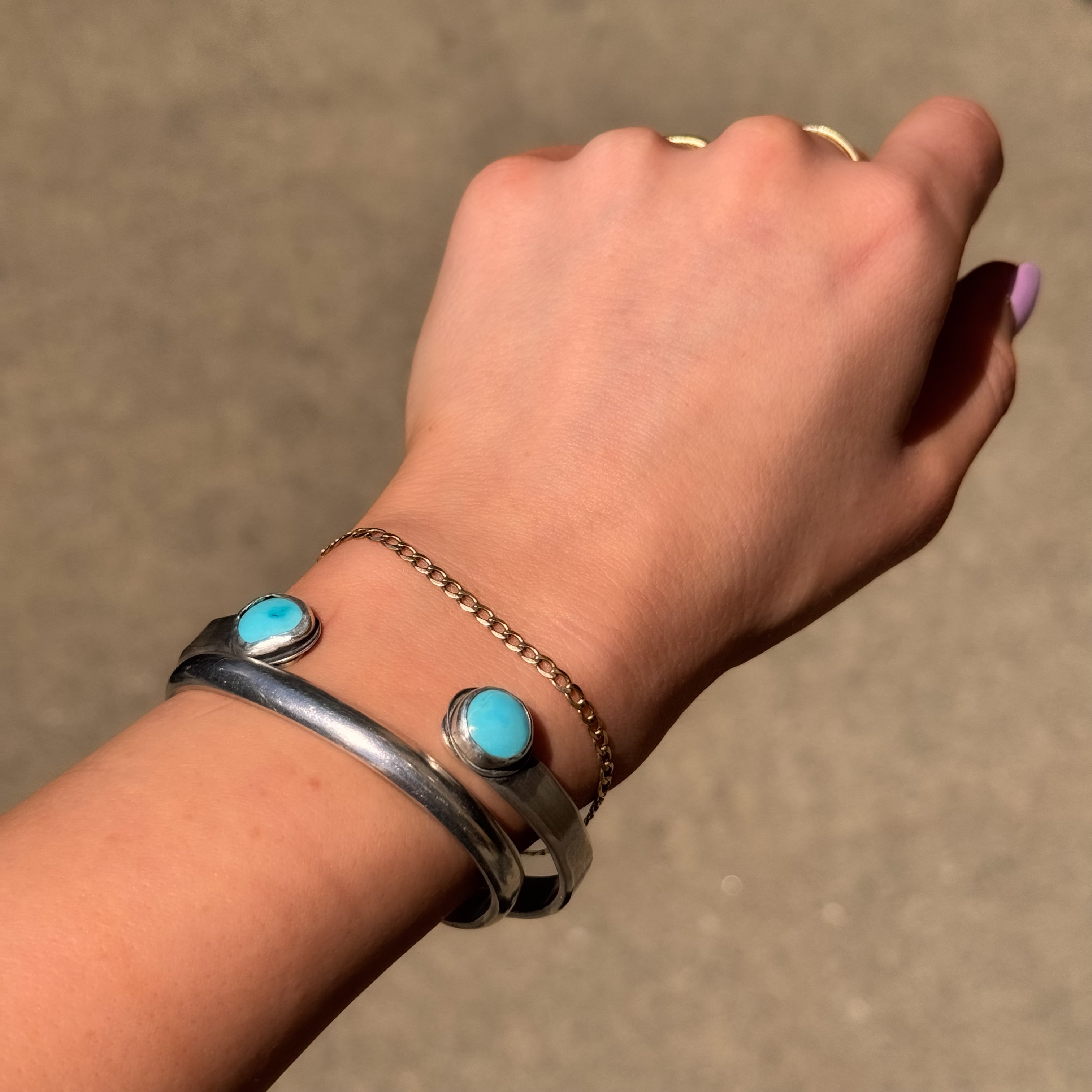 Sleeping Beauty Turquoise Reverse Cuff Bracelet