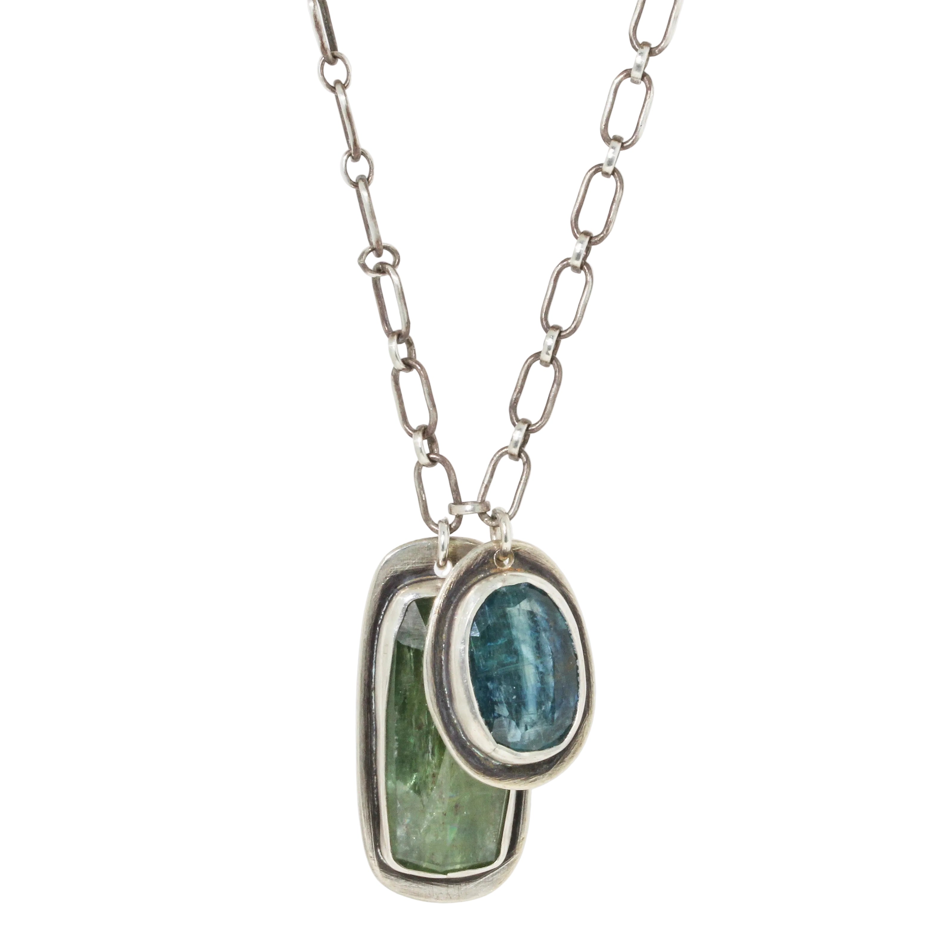 Green Kyanite + Chrome Diopside Double Necklace