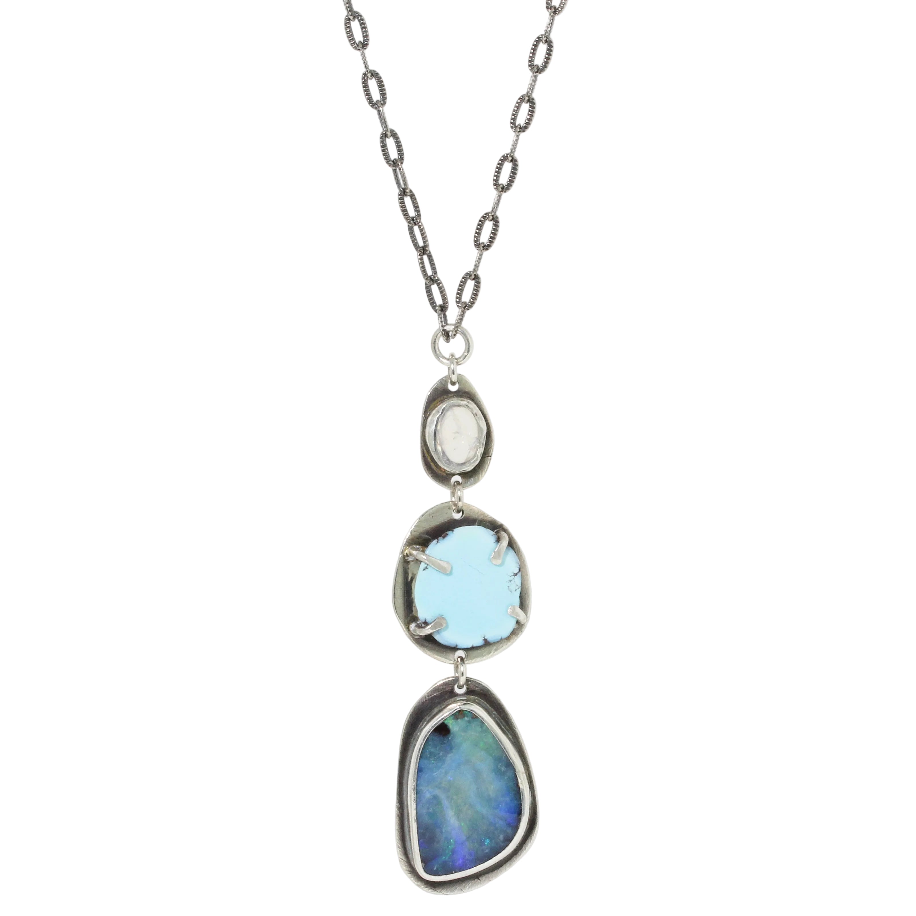 Opal + Turquoise + Moonstone Necklace
