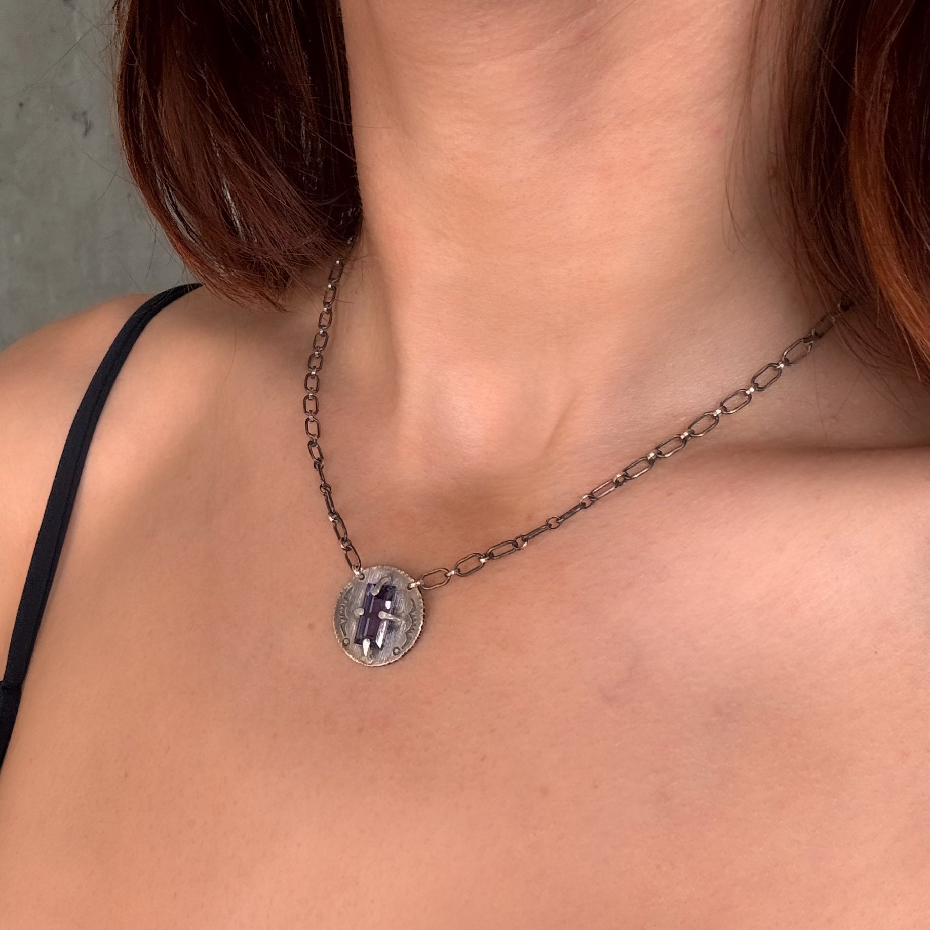 Alexandrite Baguette Necklace