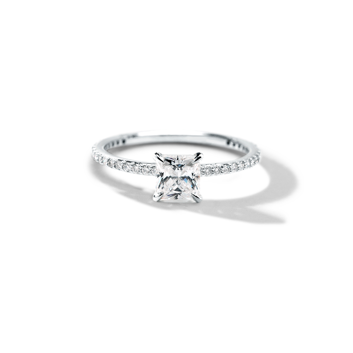 Solitaire Pave Engagement Ring
