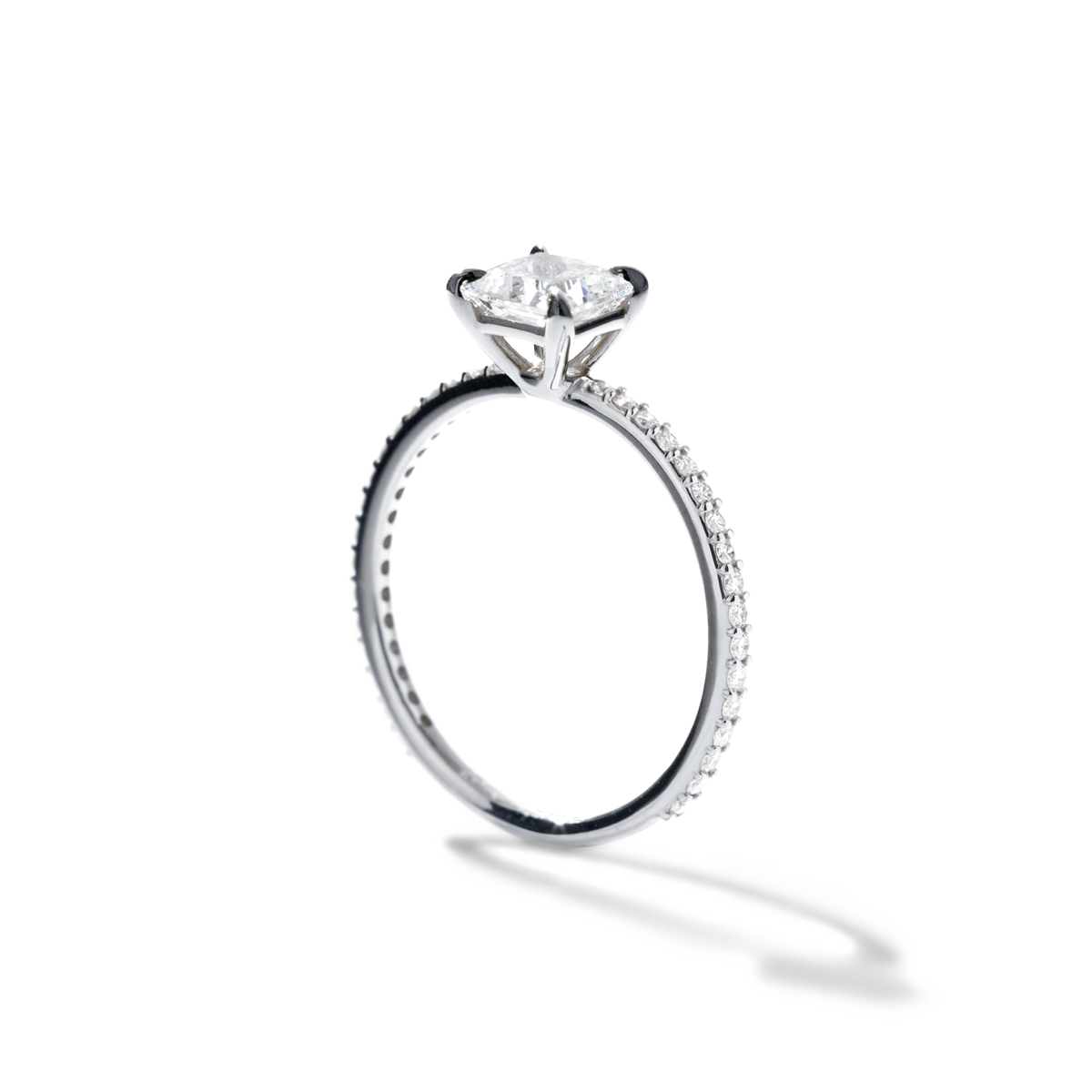 Solitaire Pave Engagement Ring
