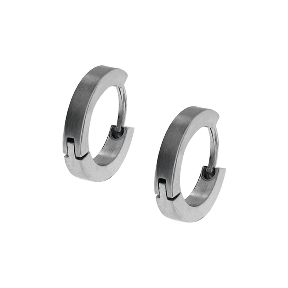 Stainless Steel Squared Huggie Hoops