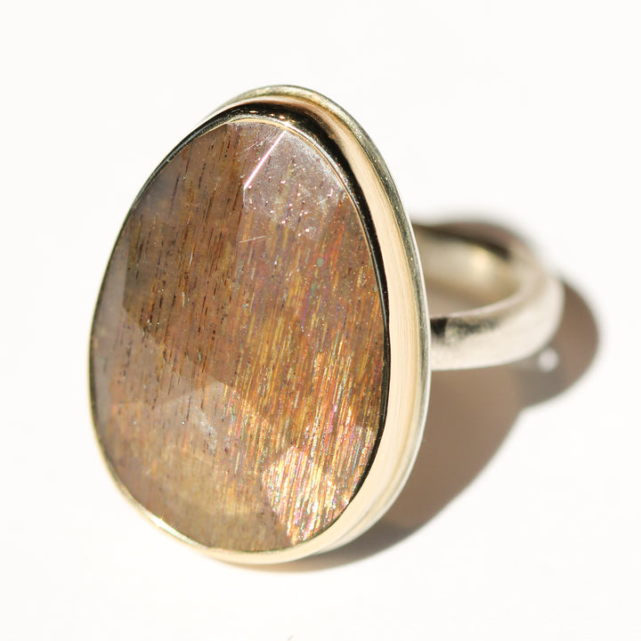 Golden Moonstone Ring