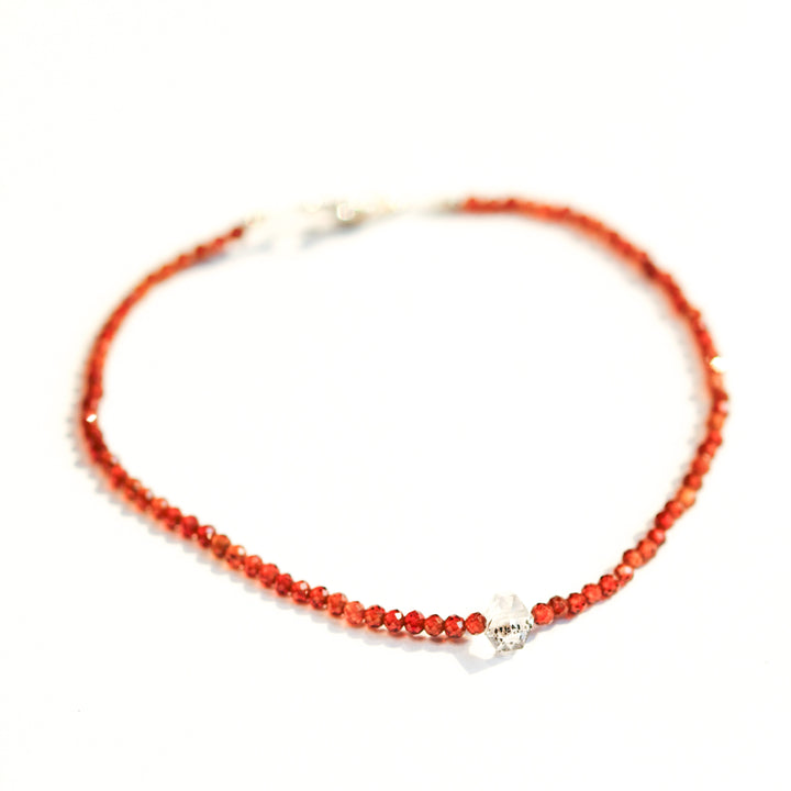 Hessonite Garnet & Herkimer Bracelet No. 96