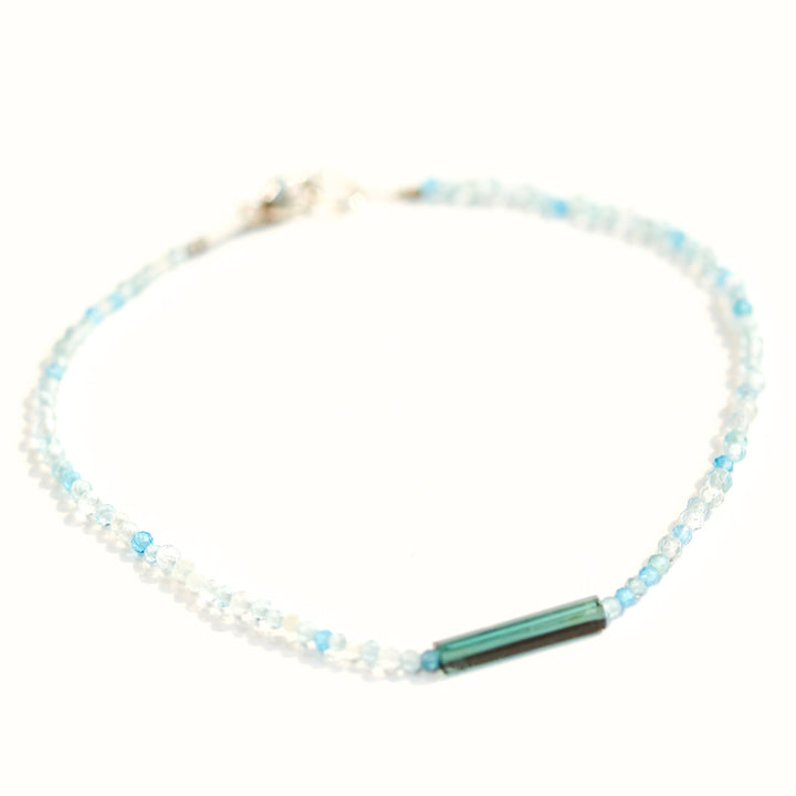 Multi Gem & Blue Tourmaline Wand Bracelet No. 111