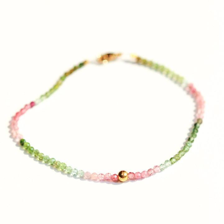 Watermelon Tourmaline & 18k Bracelet No. 127