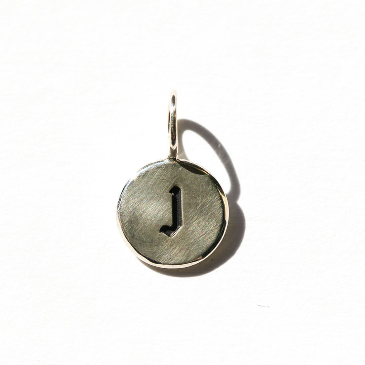 Mini Round J Letter Charm