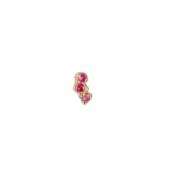 Bitty Trio Pink Sapphire Stud