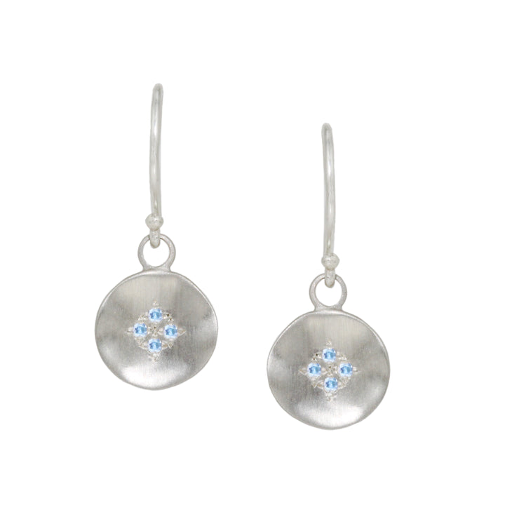 4-Point Wave Aquamarine Earrings