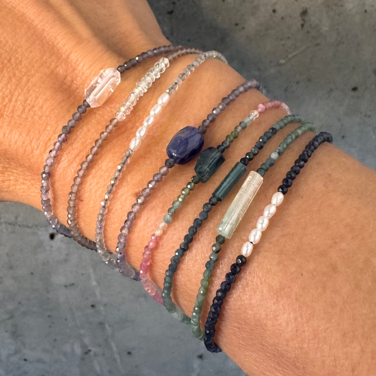 Blue Sapphire + Pearl Bracelet