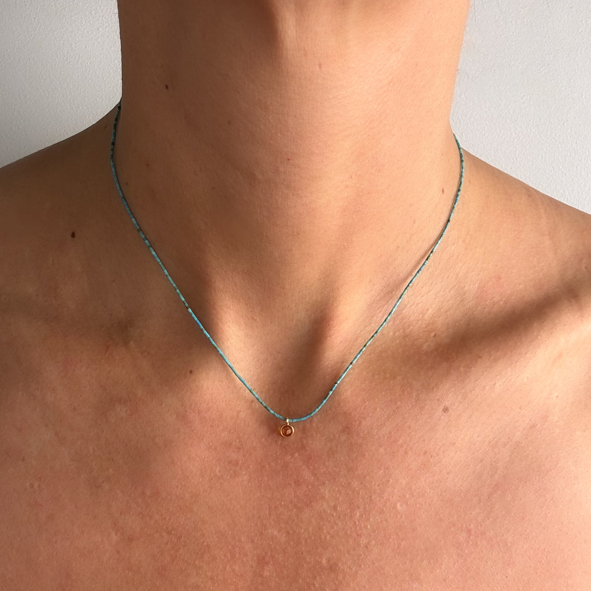 Turquoise + Yellow Sapphire Necklace