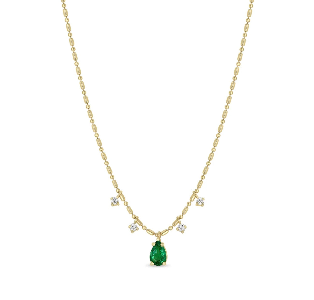 Emerald + Diamond Glam Necklace