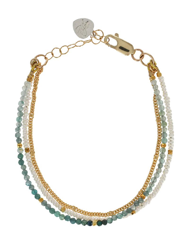 Oasis Pearl and Grandidierite Bracelet