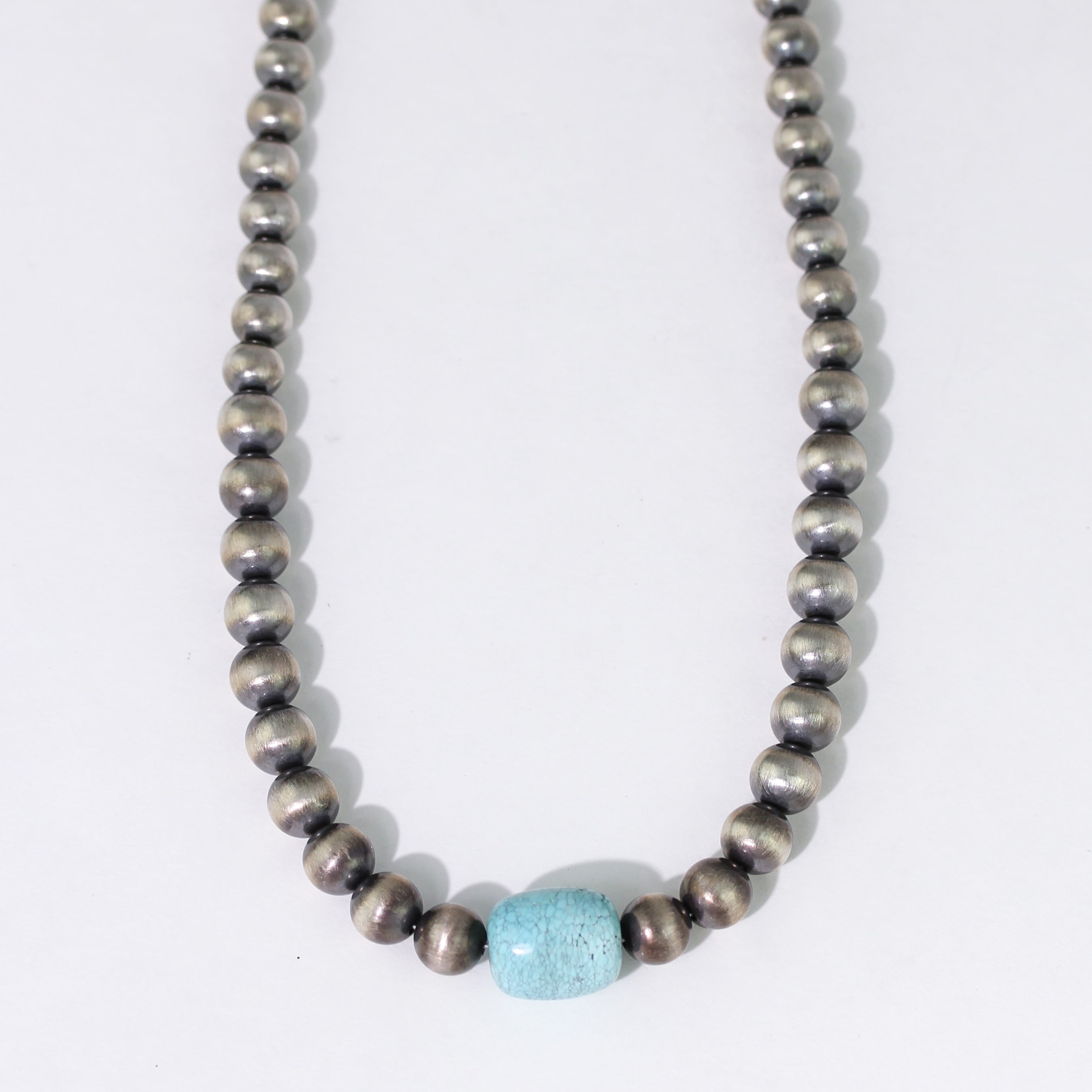 Navajo Pearl w Turquoise Bead Strand Necklace