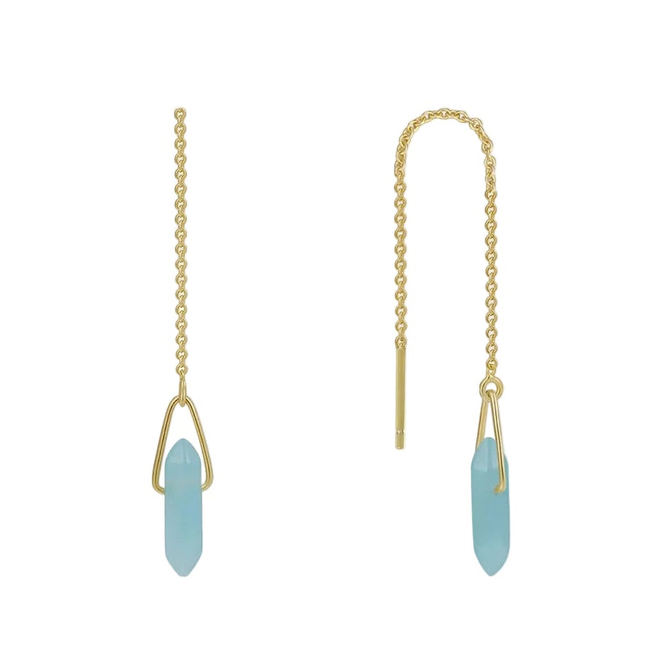 Amazonite Chain Threader Earrings