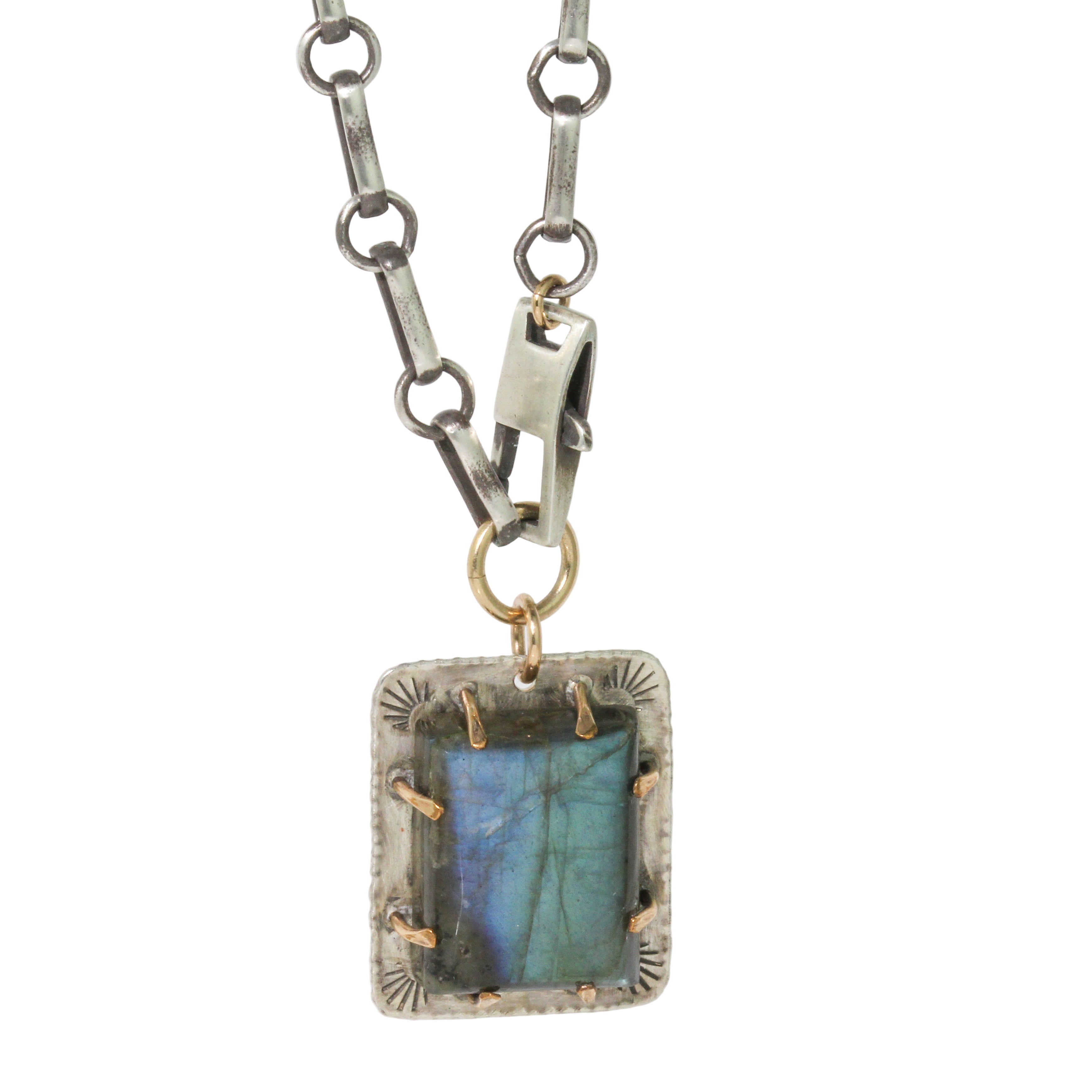 Large Square Labradorite Necklace