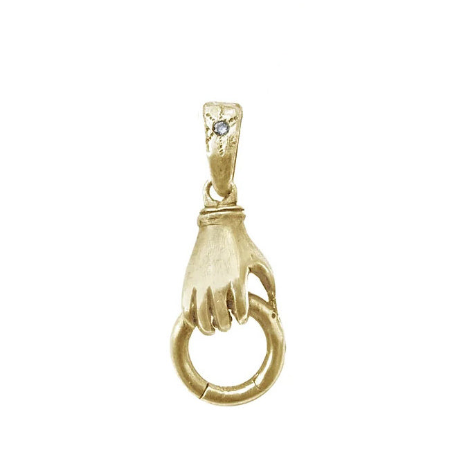 Gold Hand Charm Holder Pendant