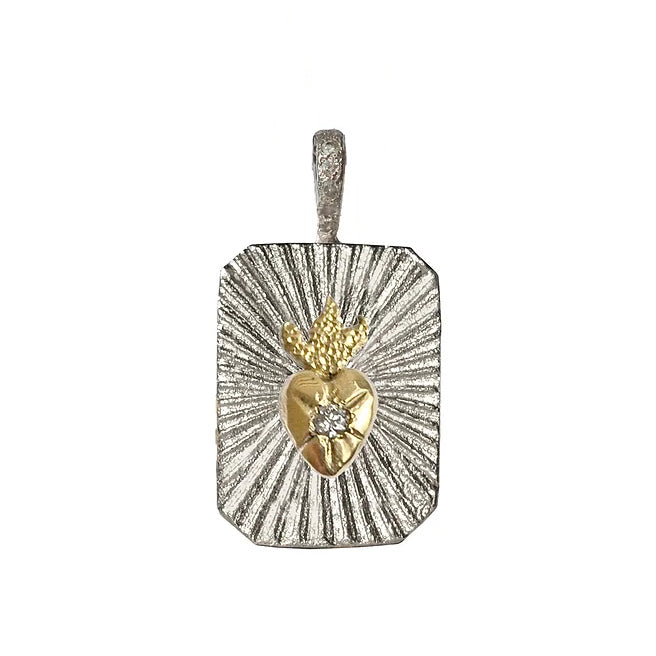 Sacred Heart Aura Tag Pendant