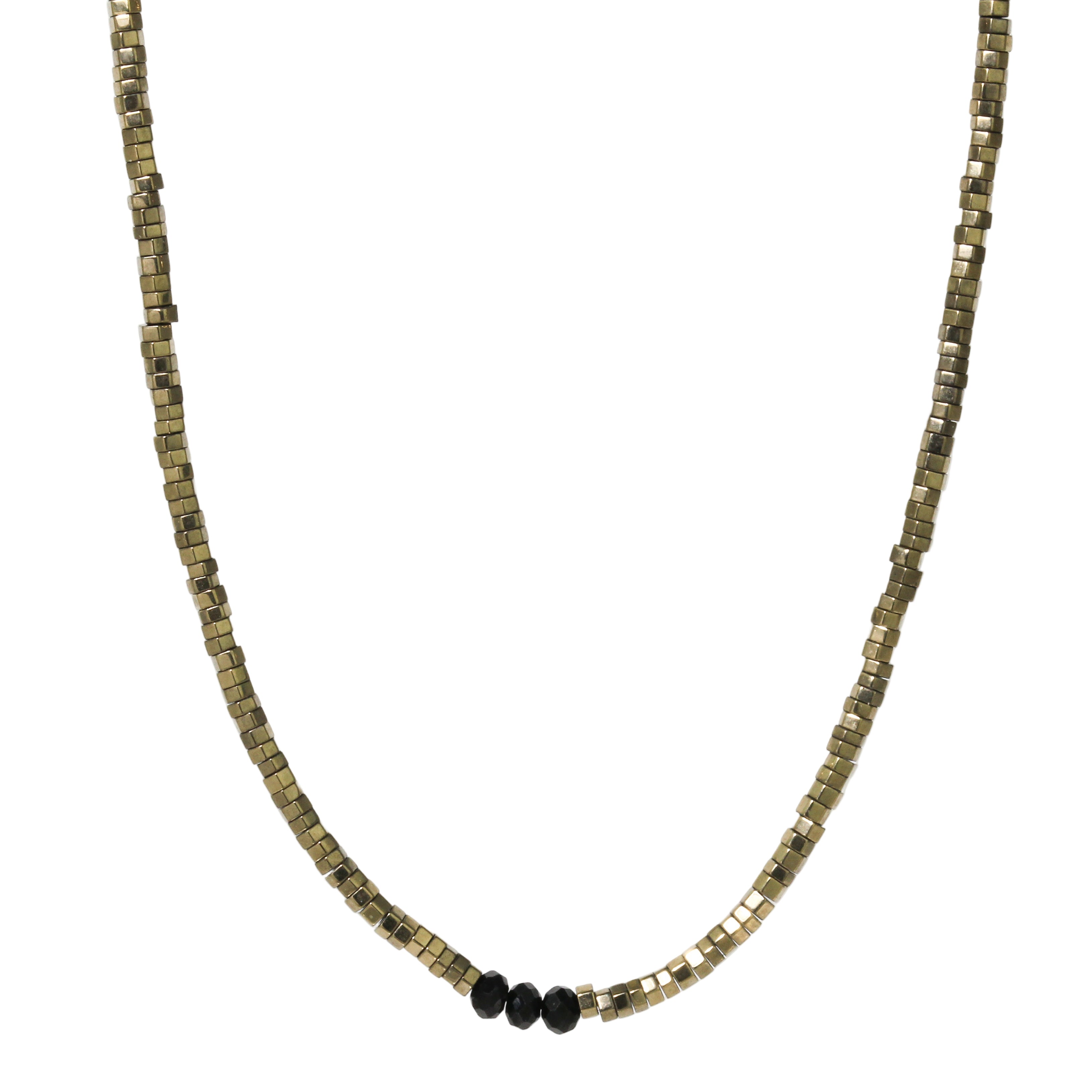 Pyrite + Black Spinel Necklace