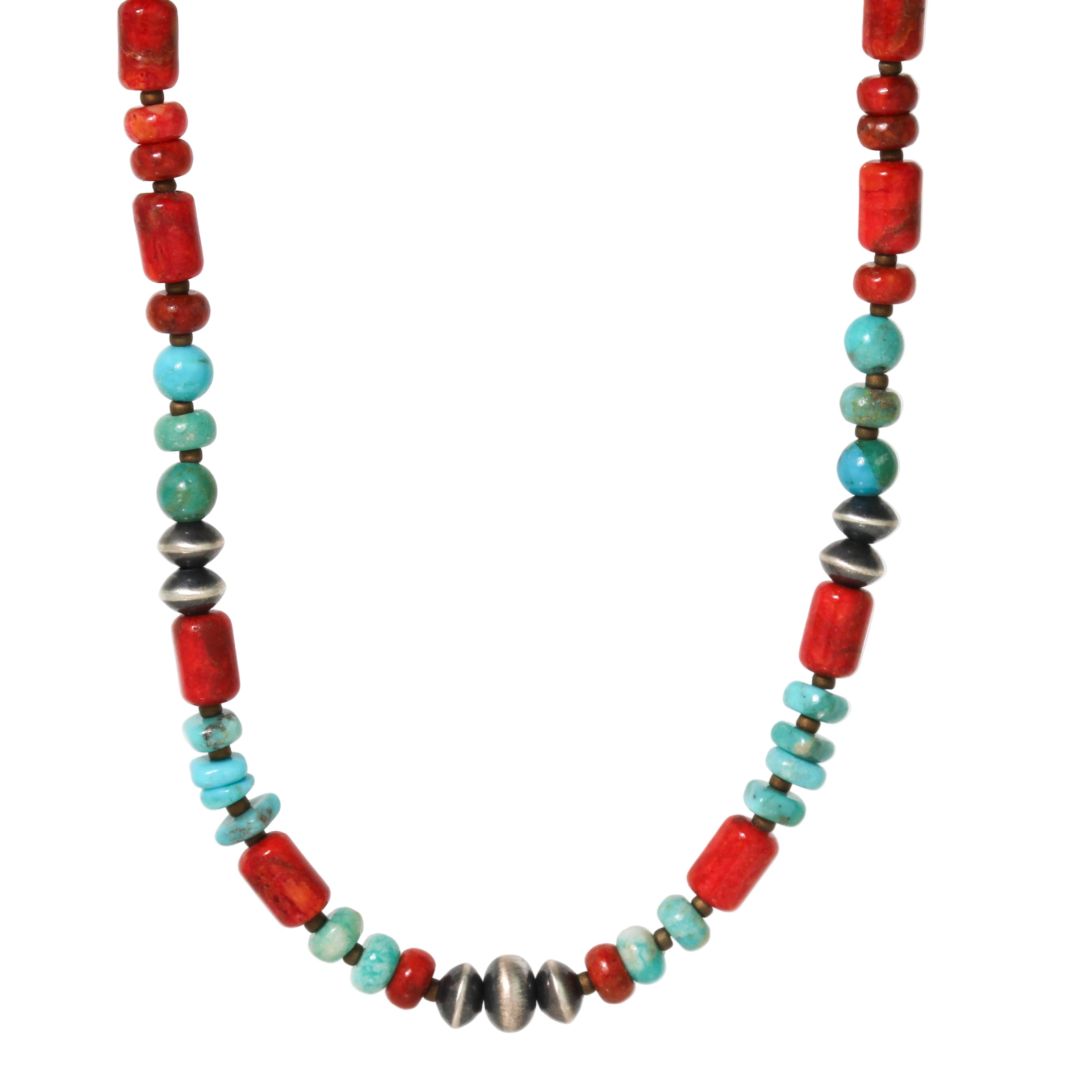 Spiny Oyster Shell + Turquoise Necklace