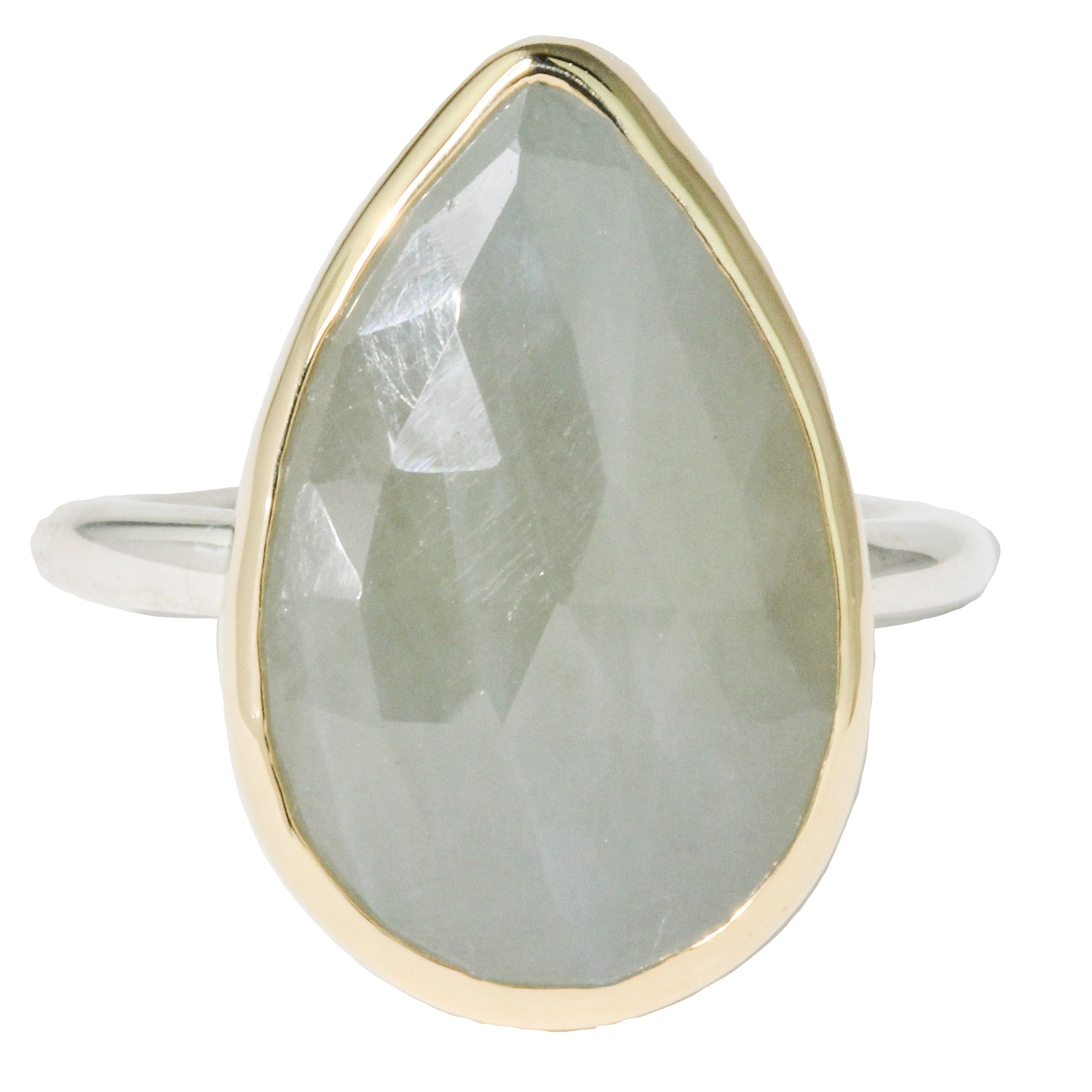 Teardrop Linen Sapphire Ring