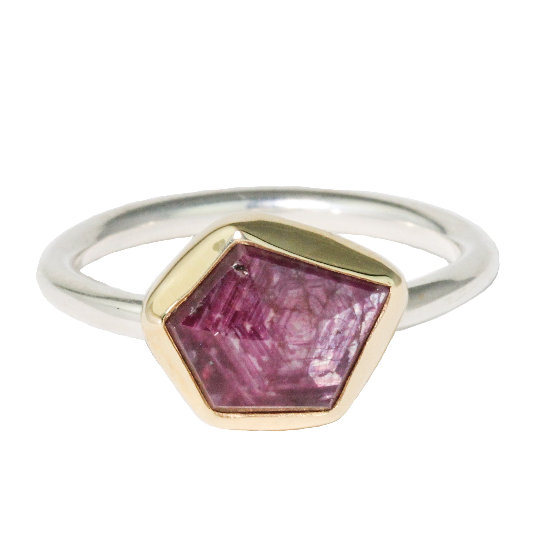 Metallic Penta Pink Sapphire Ring