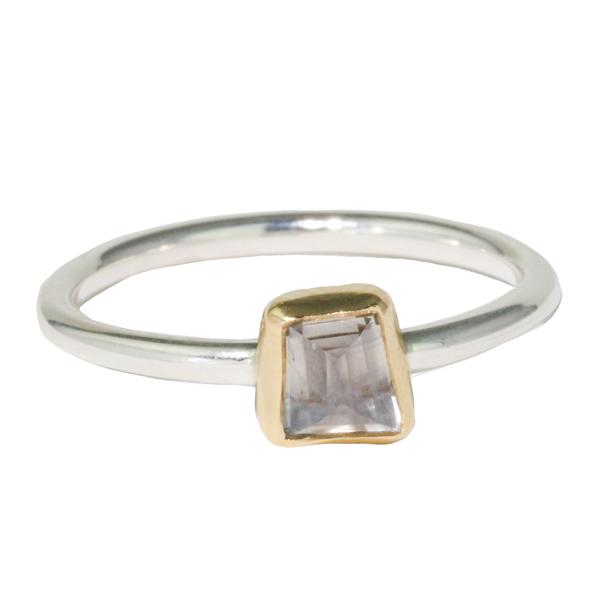 Asymmetrical Light Sapphire Stacking Ring