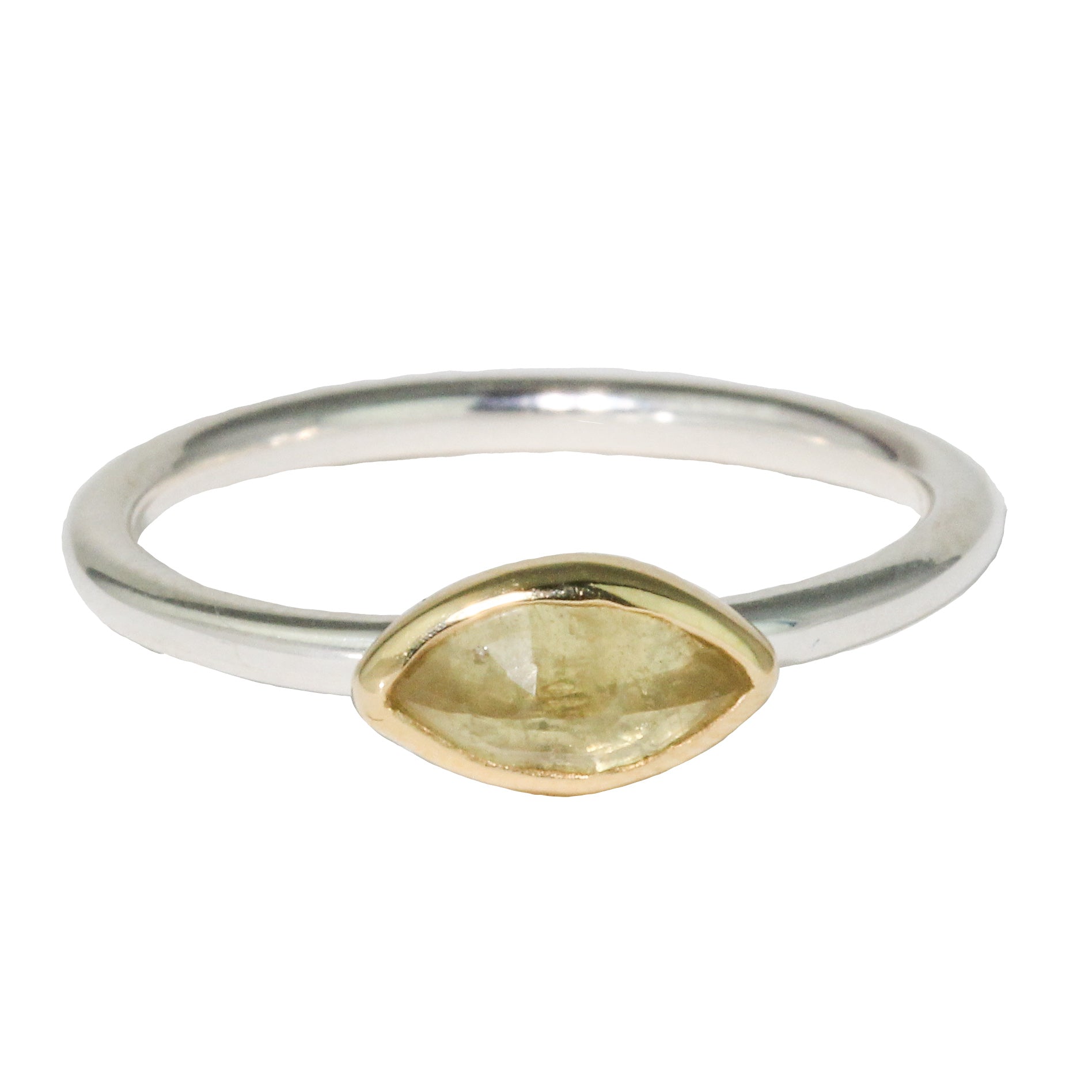 Marquis Yellow Sapphire Stacking Ring