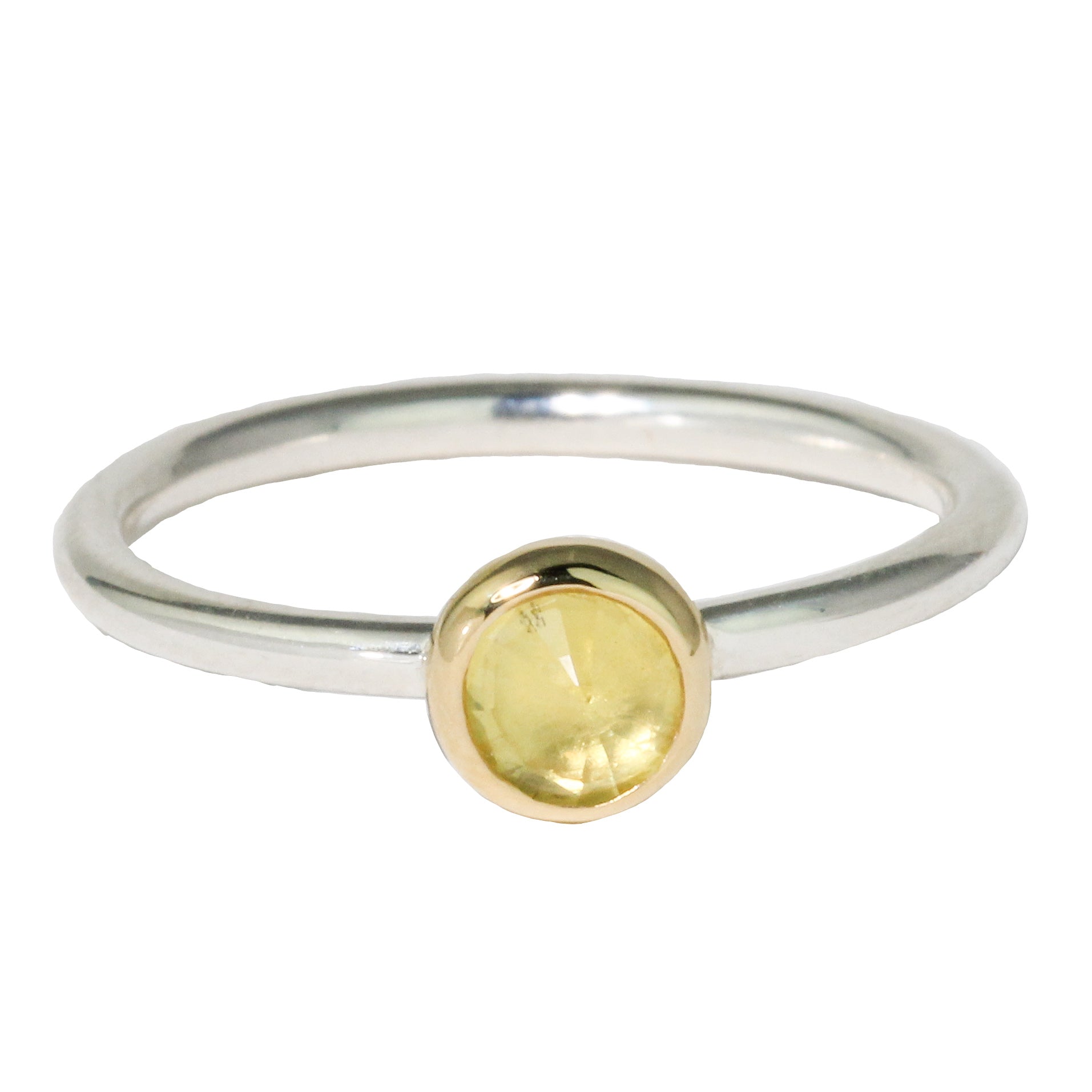 Round Yellow Sapphire Stacking Ring