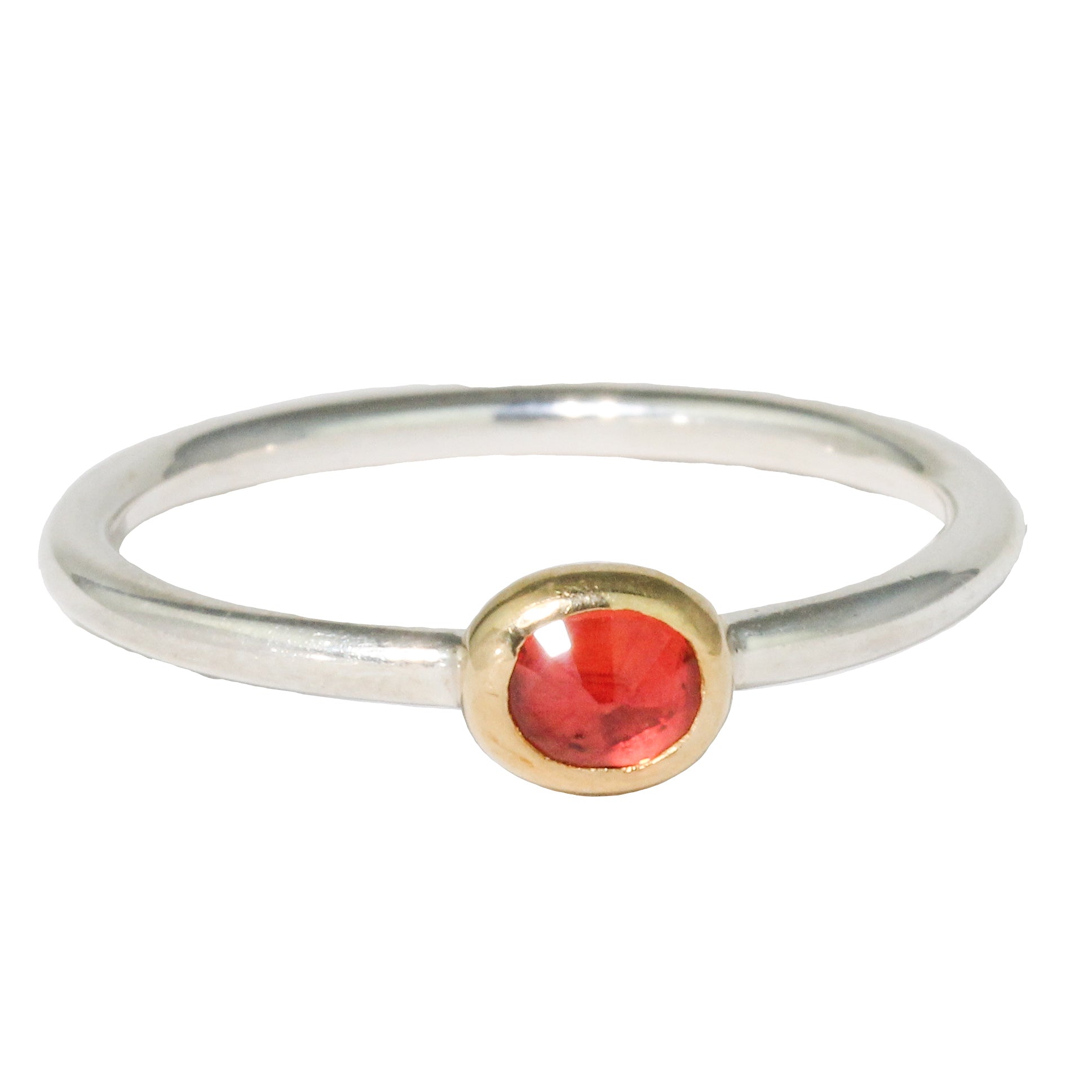 Deep Orange Sapphire Stacking Ring