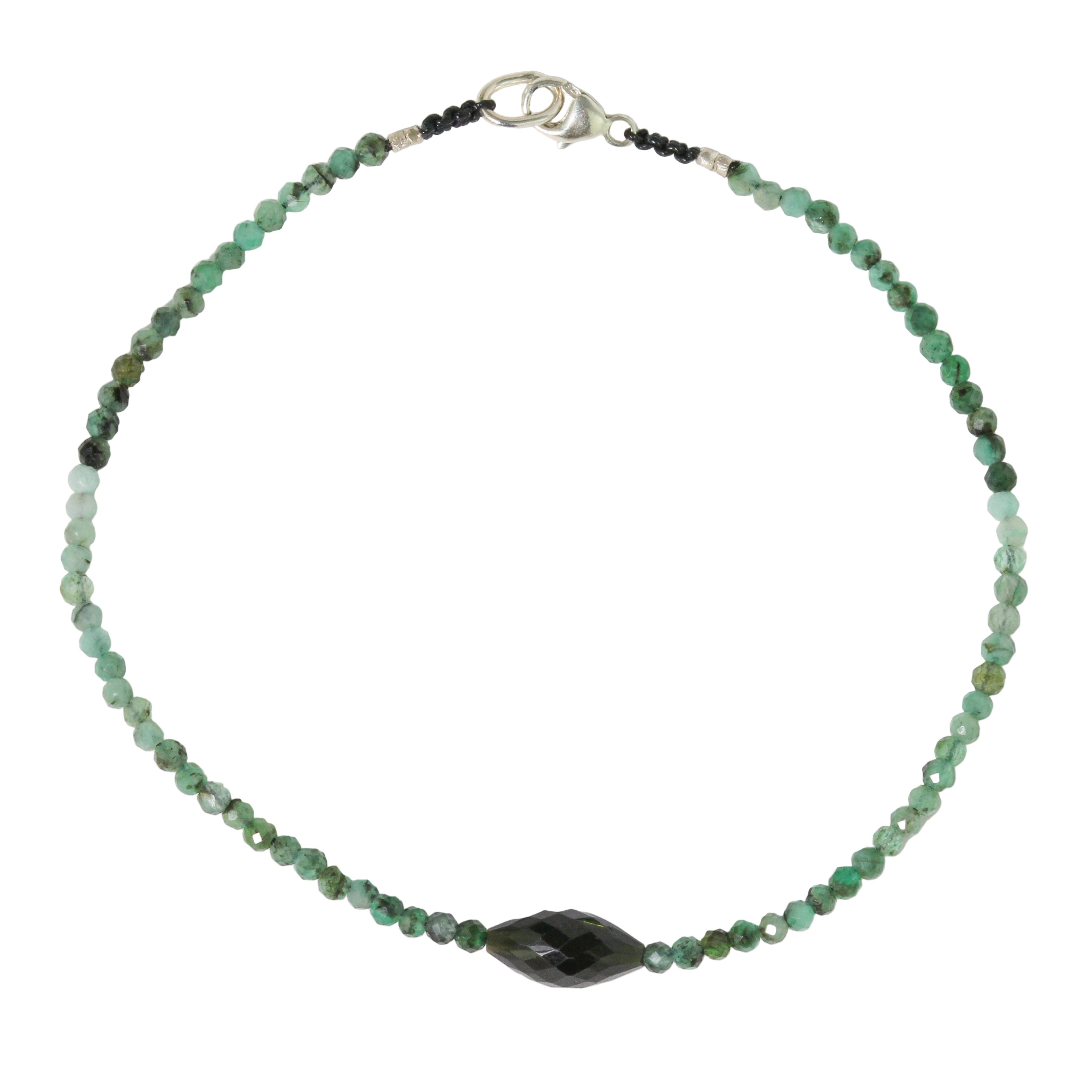 Emerald + Black Tourmaline Bracelet No. 2