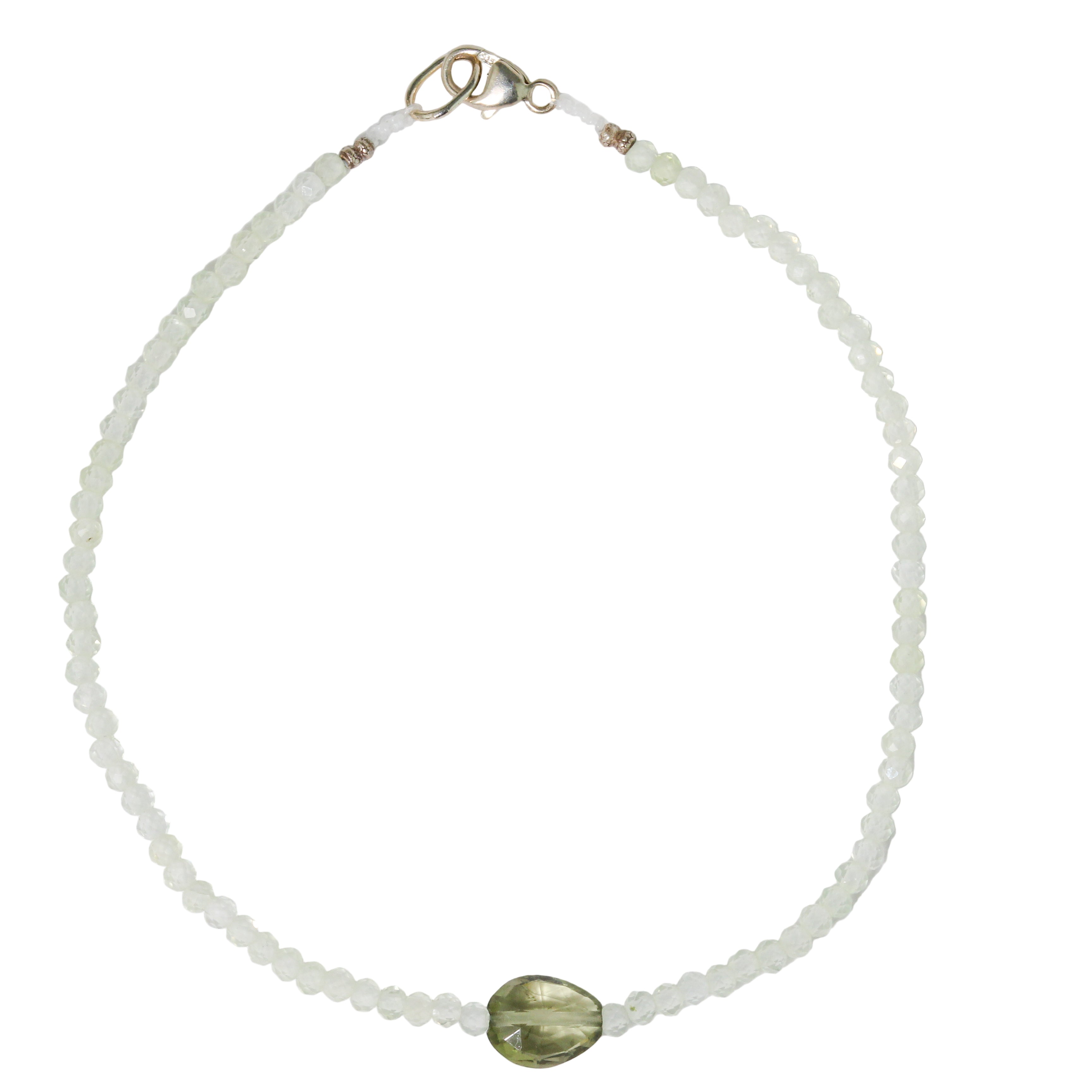 Prehnite + Green Tourmaline Bracelet No. 19