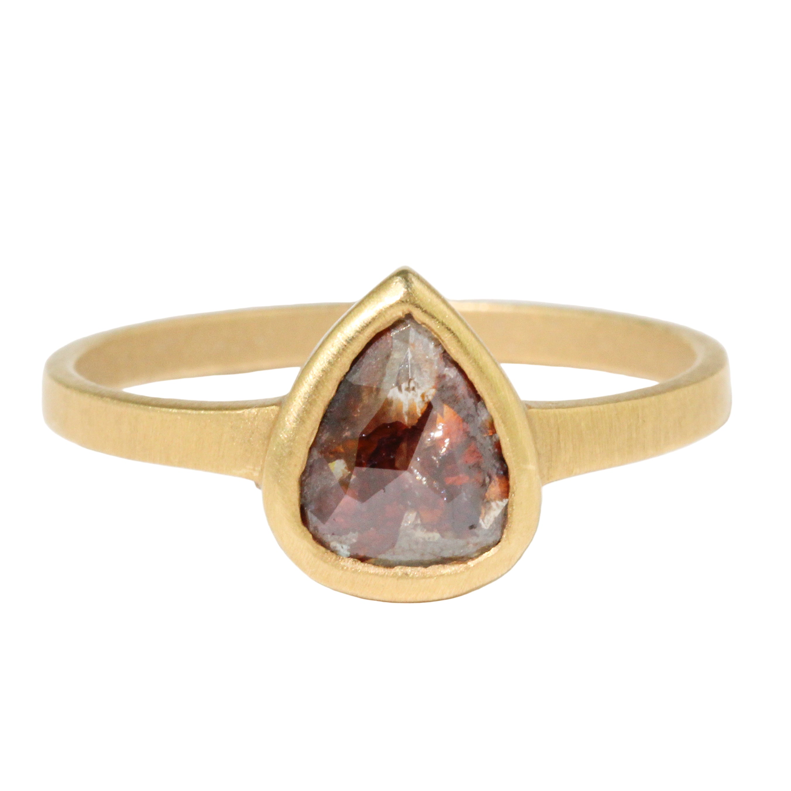 Red Diamond Teardrop Ring