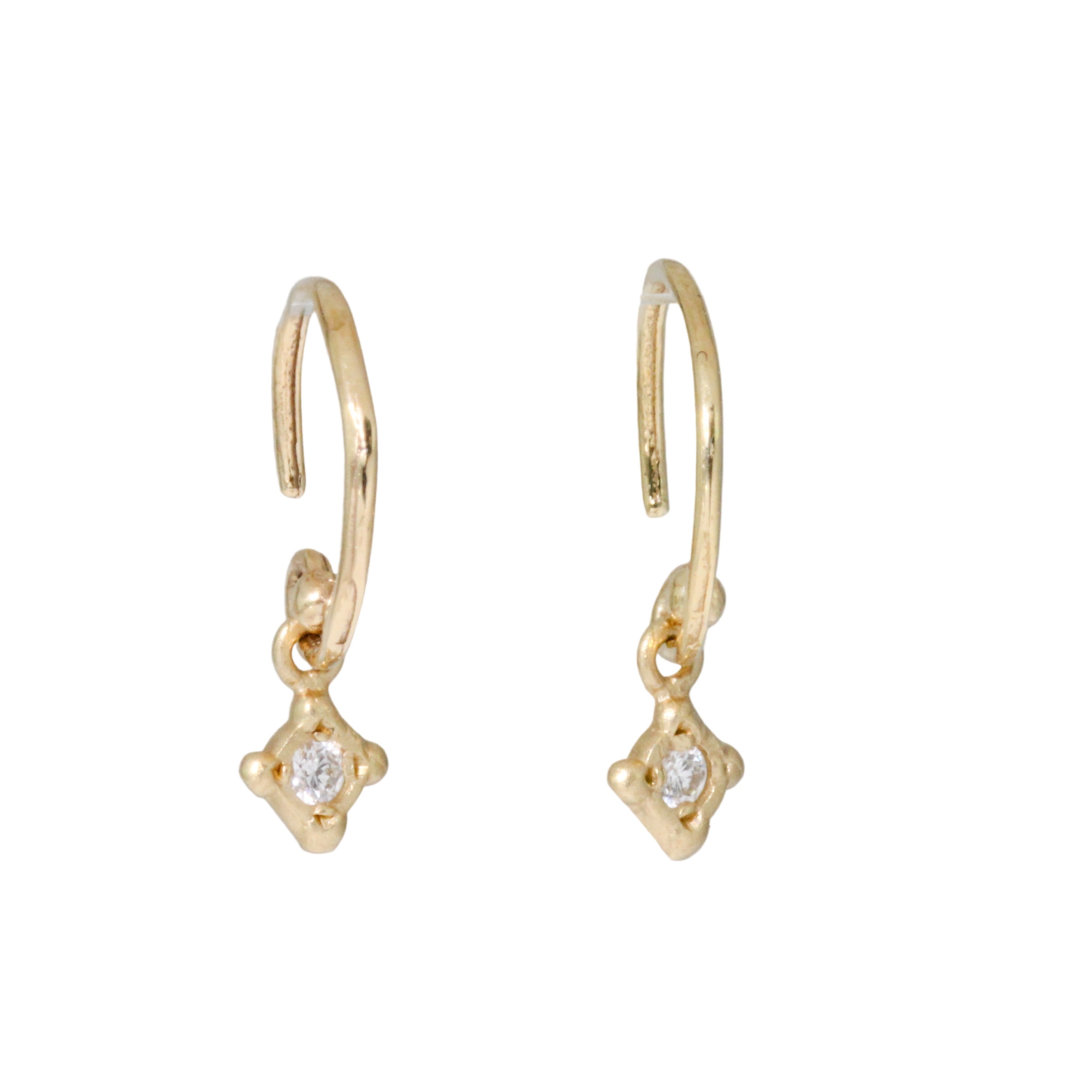 Tiny Drop Diamond Earrings