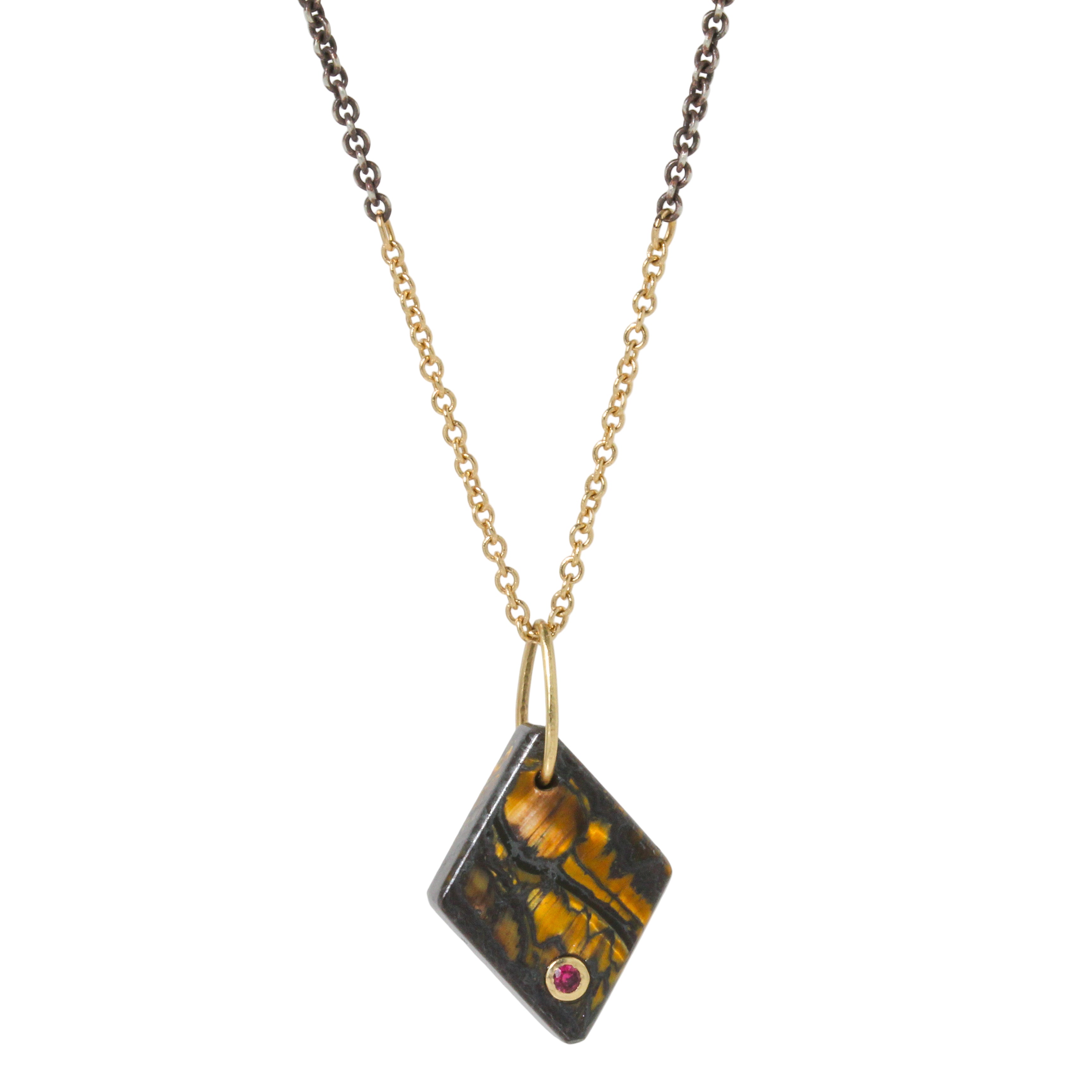 Tiger's Eye & Ruby Necklace