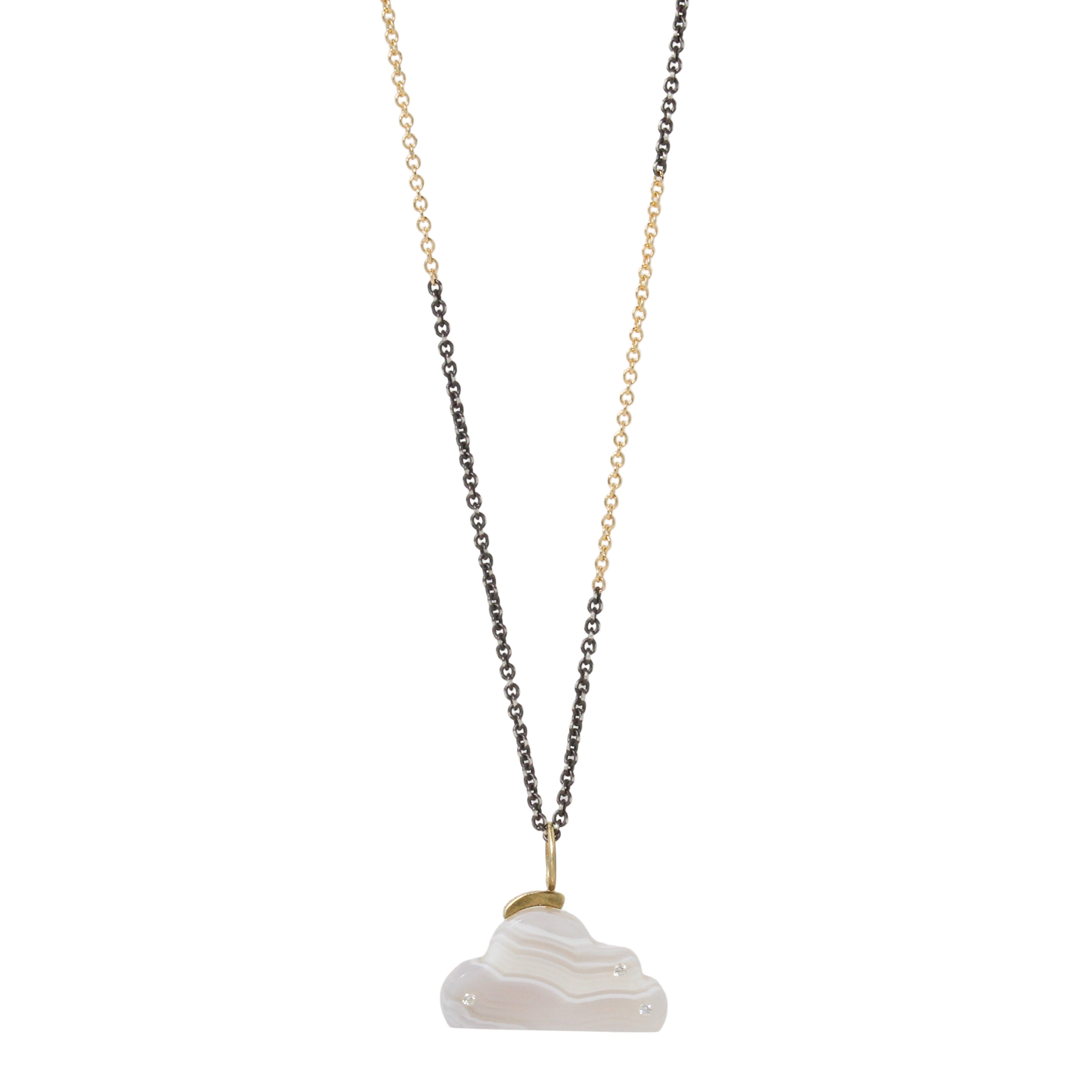 White Agate Cloud Necklace