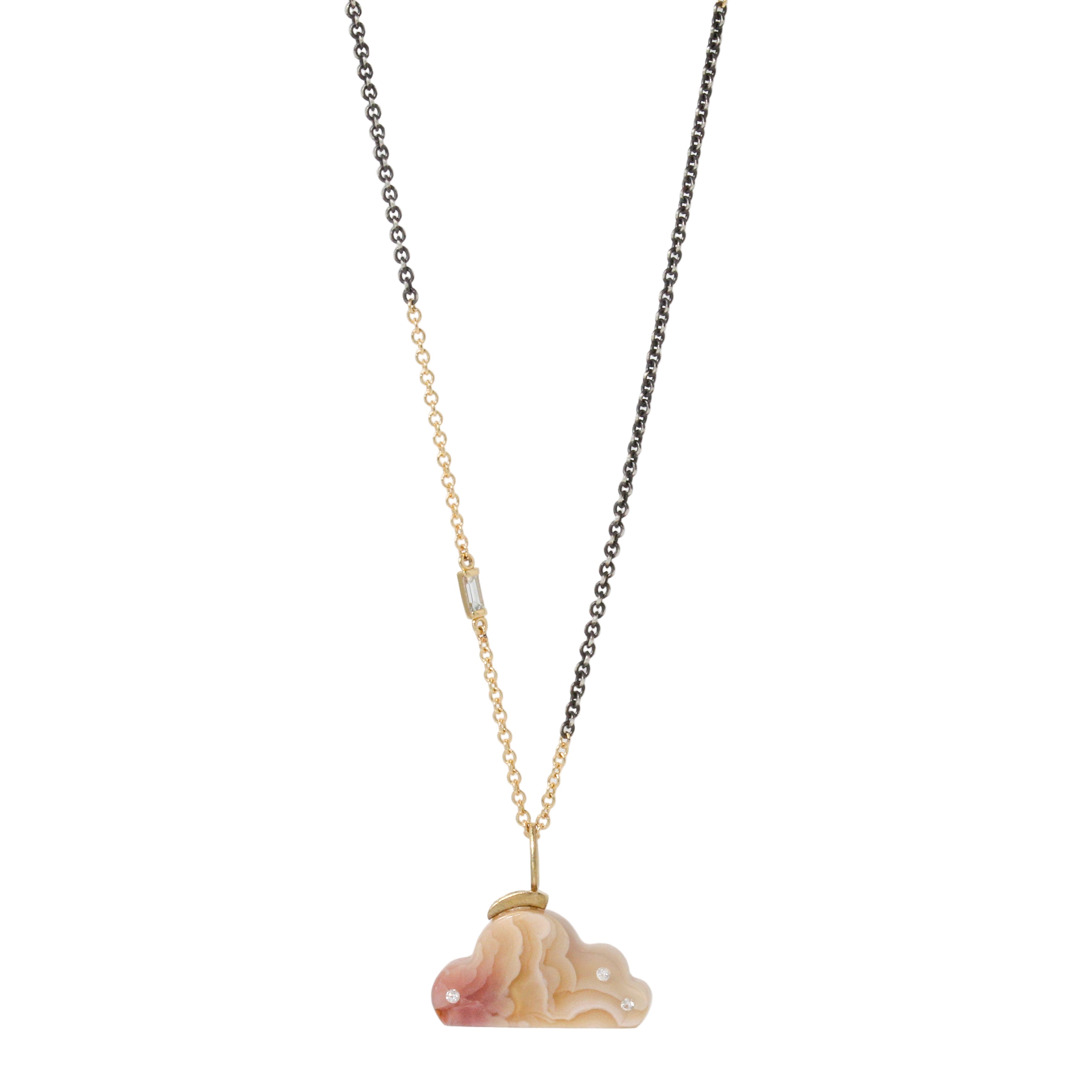 Peach Agate Cloud Necklace