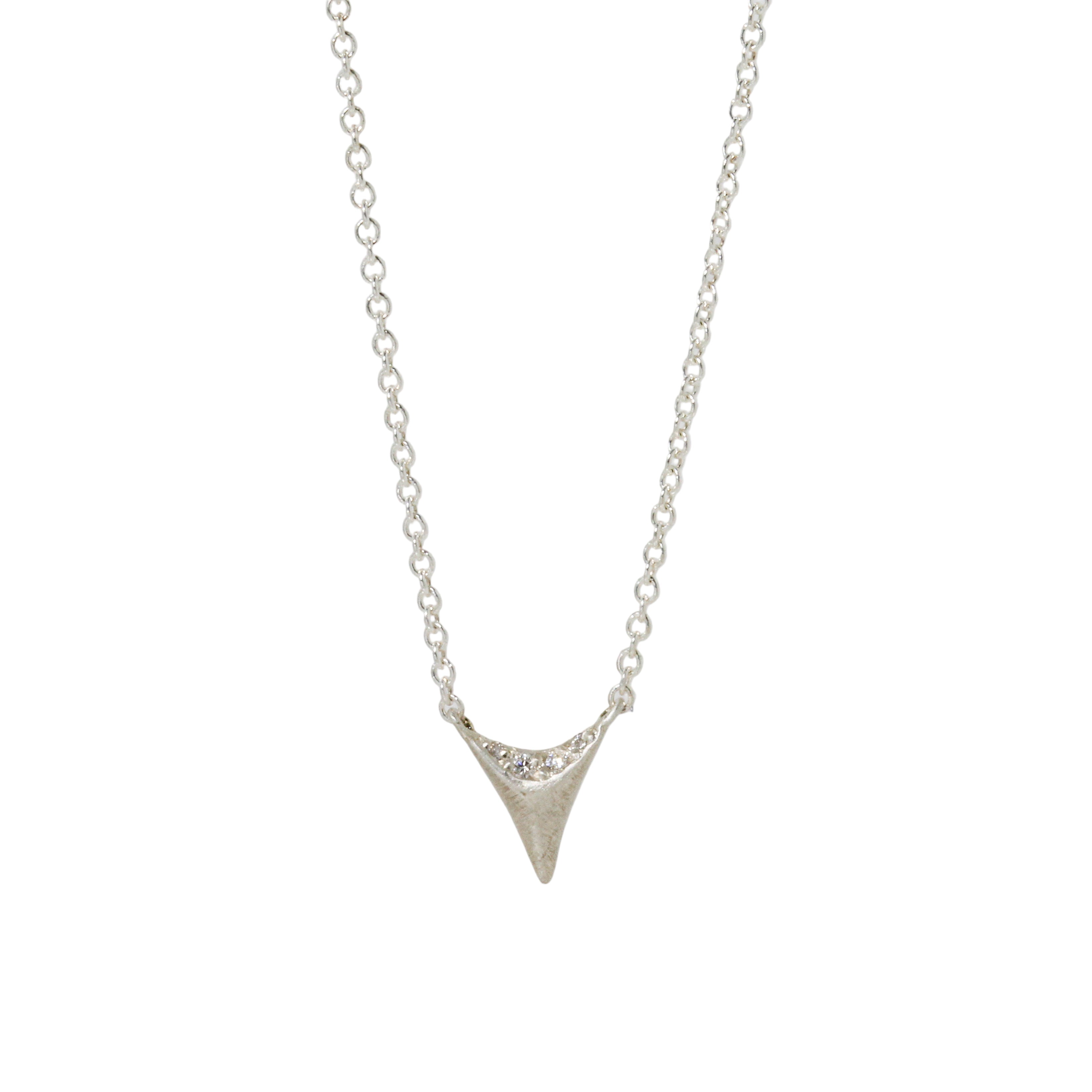 Mini Shark Tooth Silver Necklace