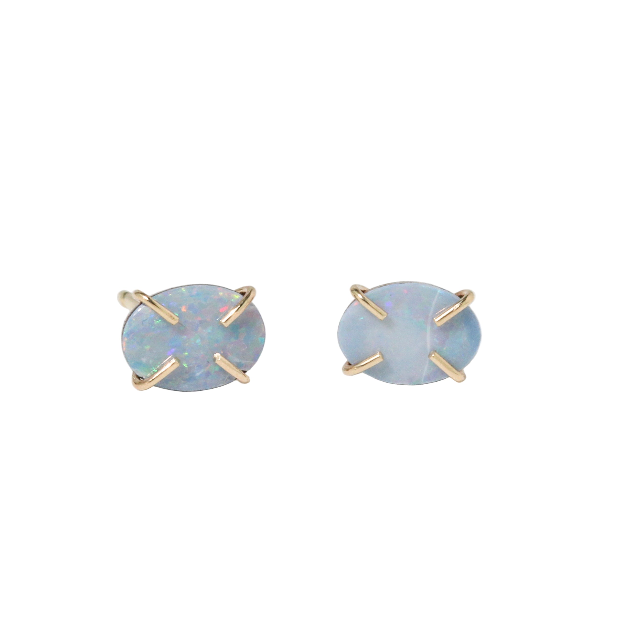 Australian Opal Prong Stud Earrings