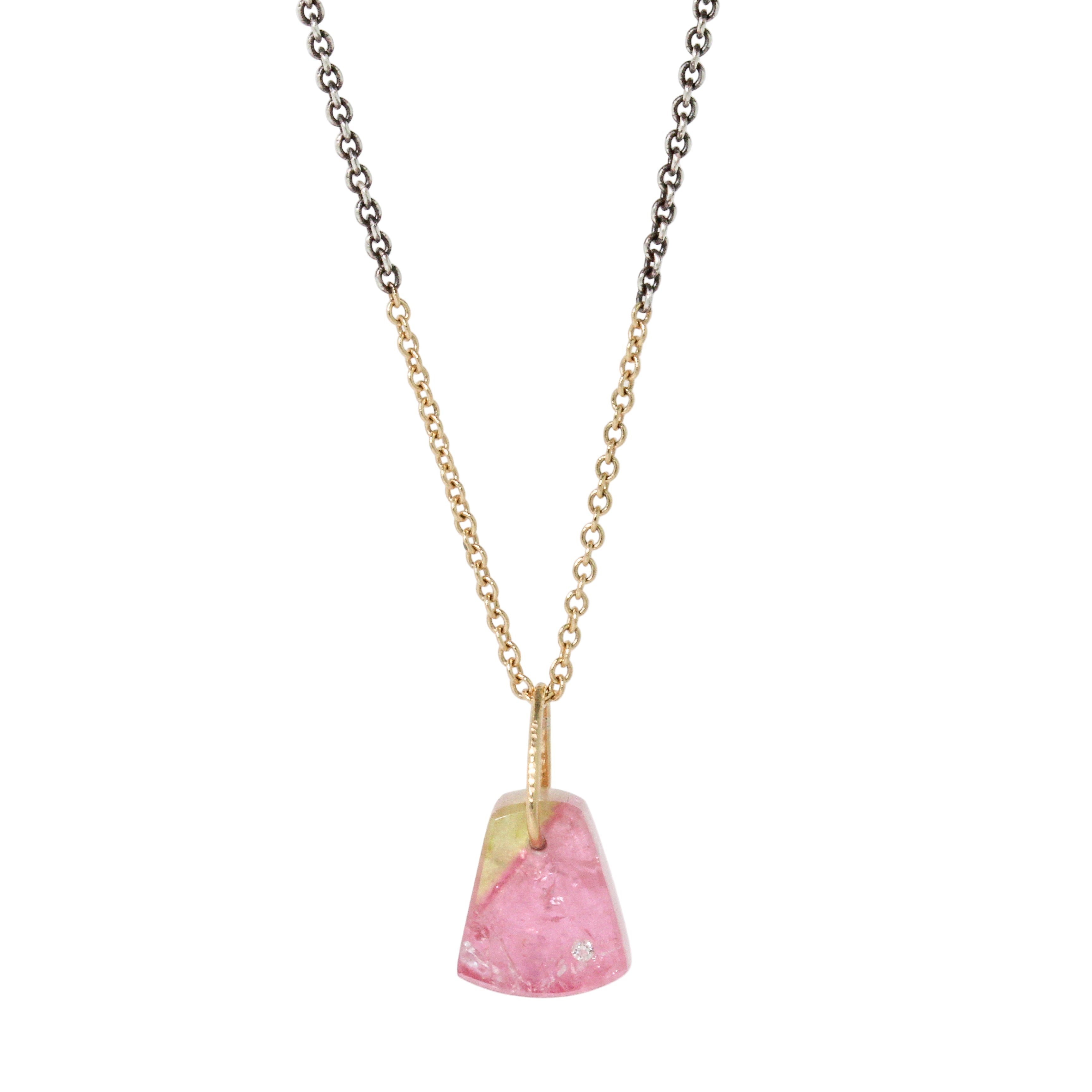 Pink Tourmaline Prism Necklace