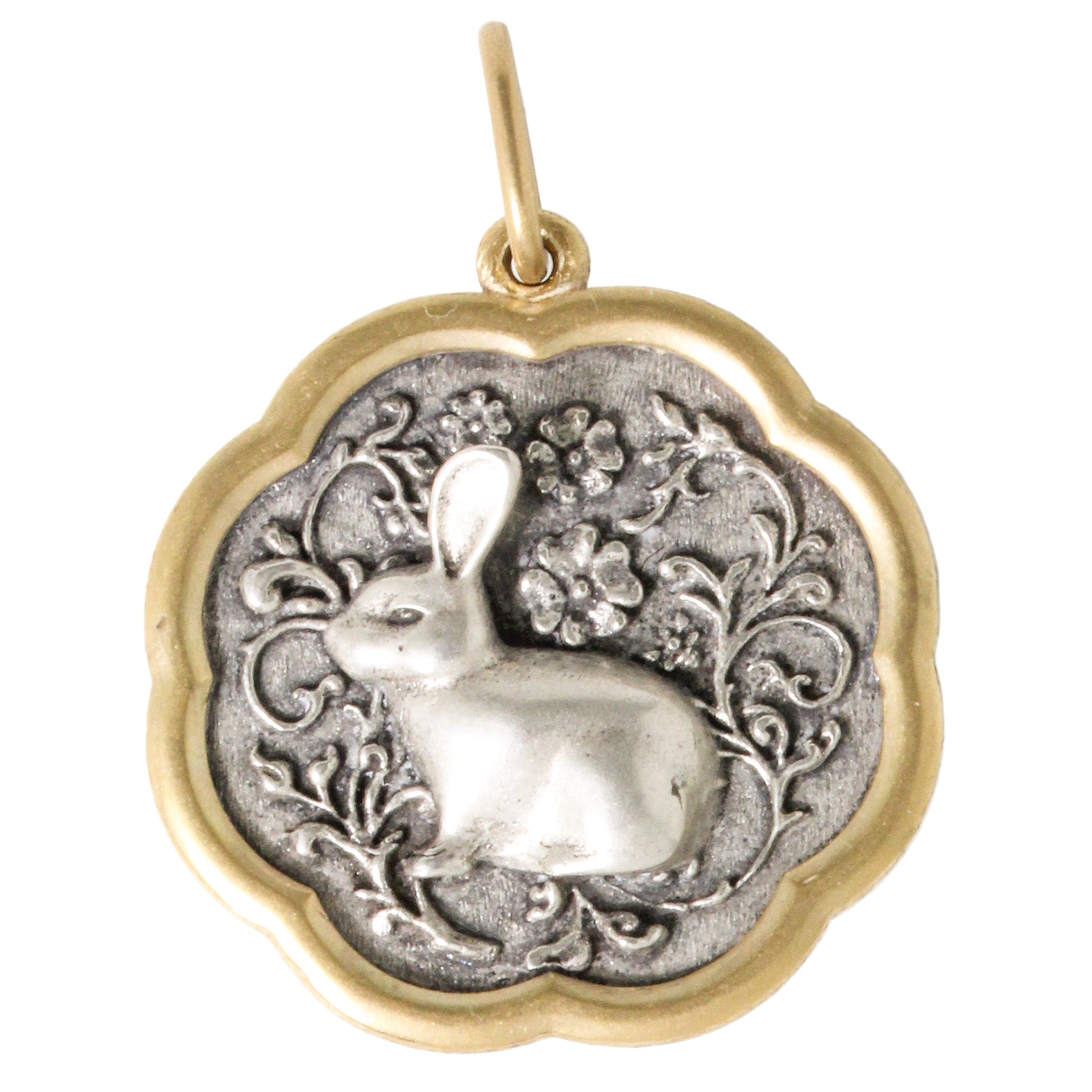 Large Floral Rabbit Charm